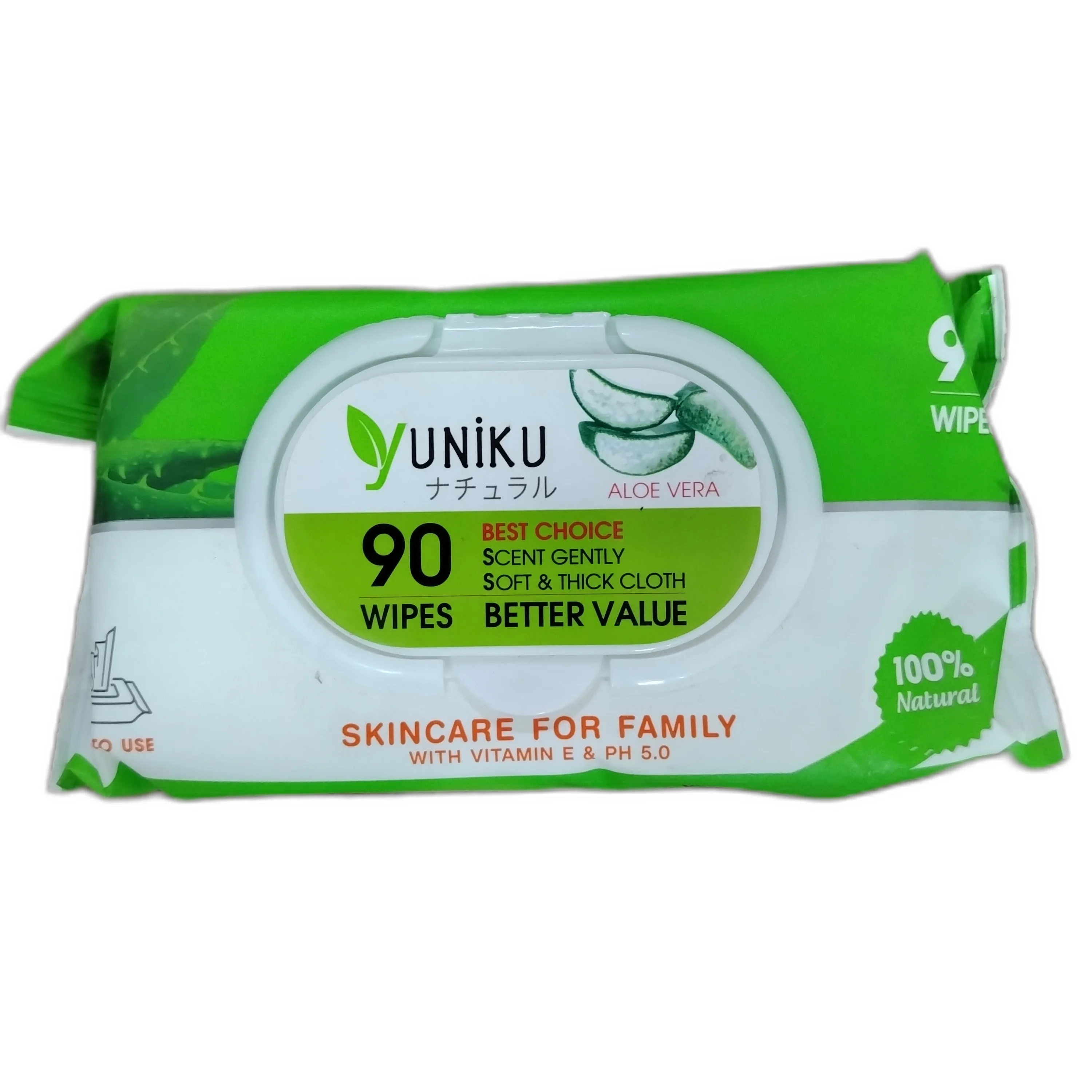 Yuniku Aloe Vera Wipes — available at pharmacies in Cambodia on PharmKulen