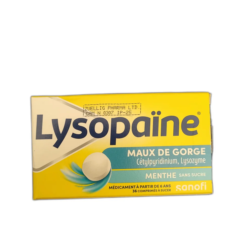 Lysopaïne Maux de Gorge Menthe — available at pharmacies in Cambodia on PharmKulen