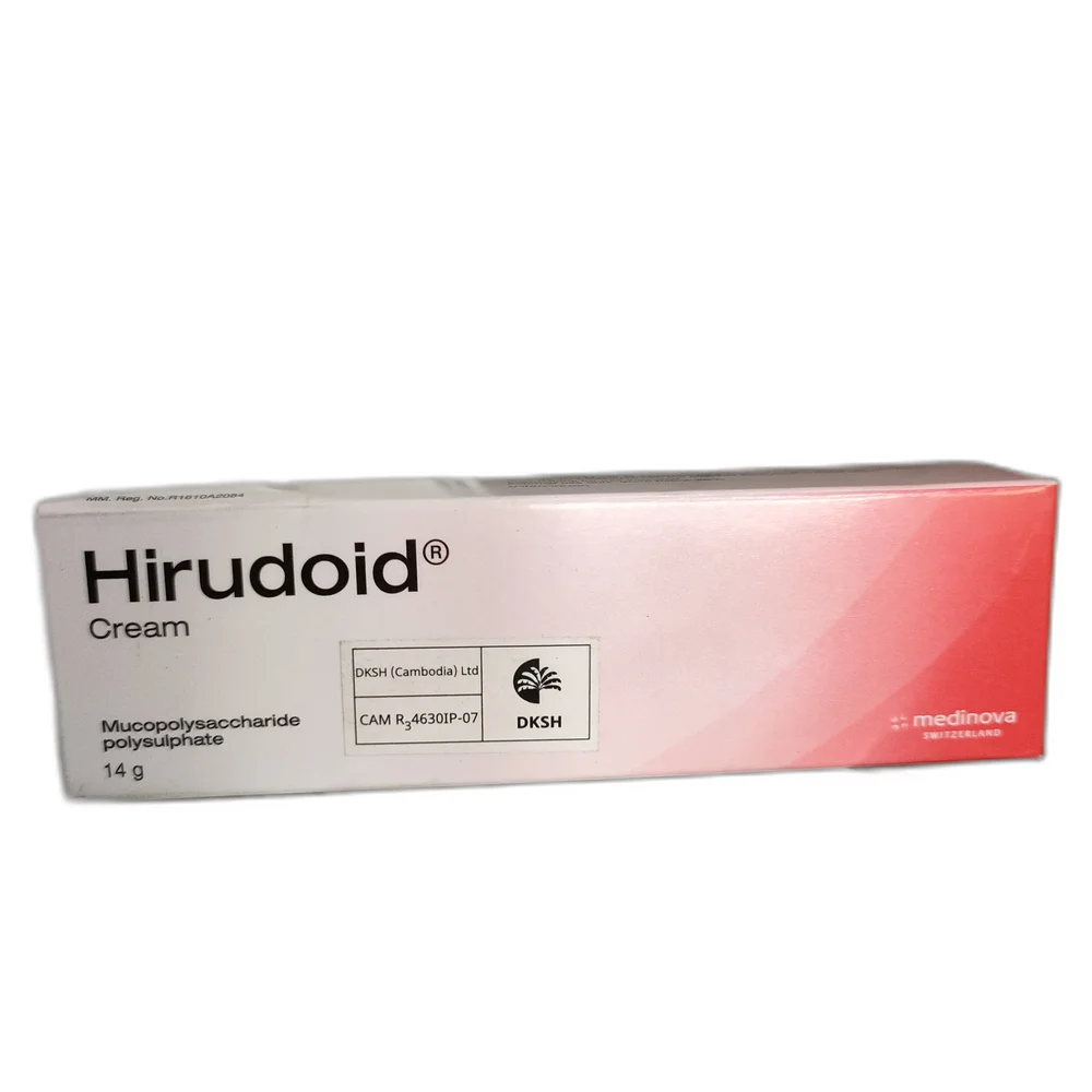 Hirudoid — available at pharmacies in Cambodia on PharmKulen