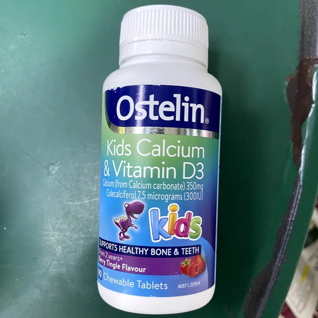 Ostelin Kids Calcium & Vitamin D3 (Berry Tingle Flavor) — available at pharmacies in Cambodia on PharmKulen