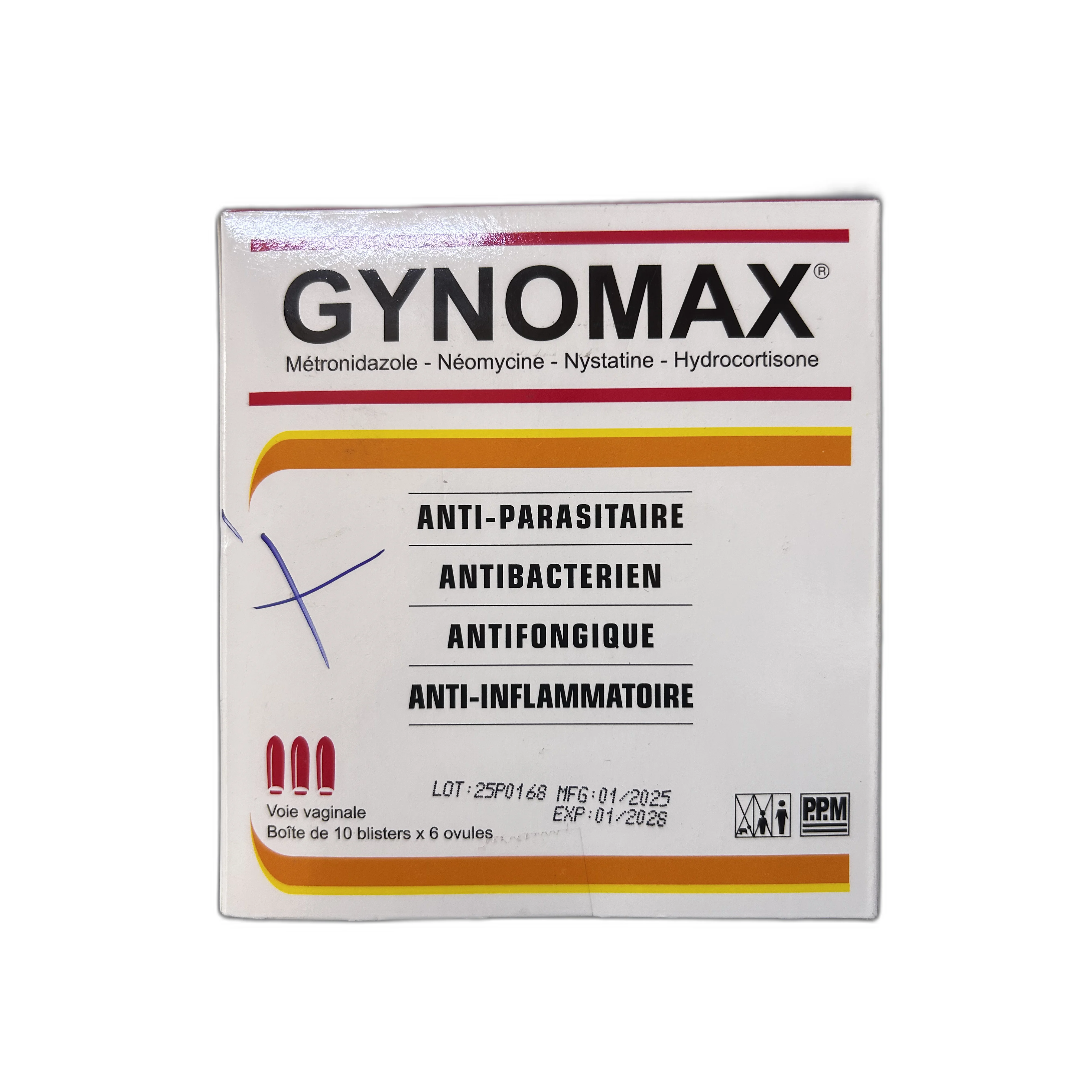 Gynomax vaginal ovules 10 blister x 6 ovules — available at pharmacies in Cambodia on PharmKulen