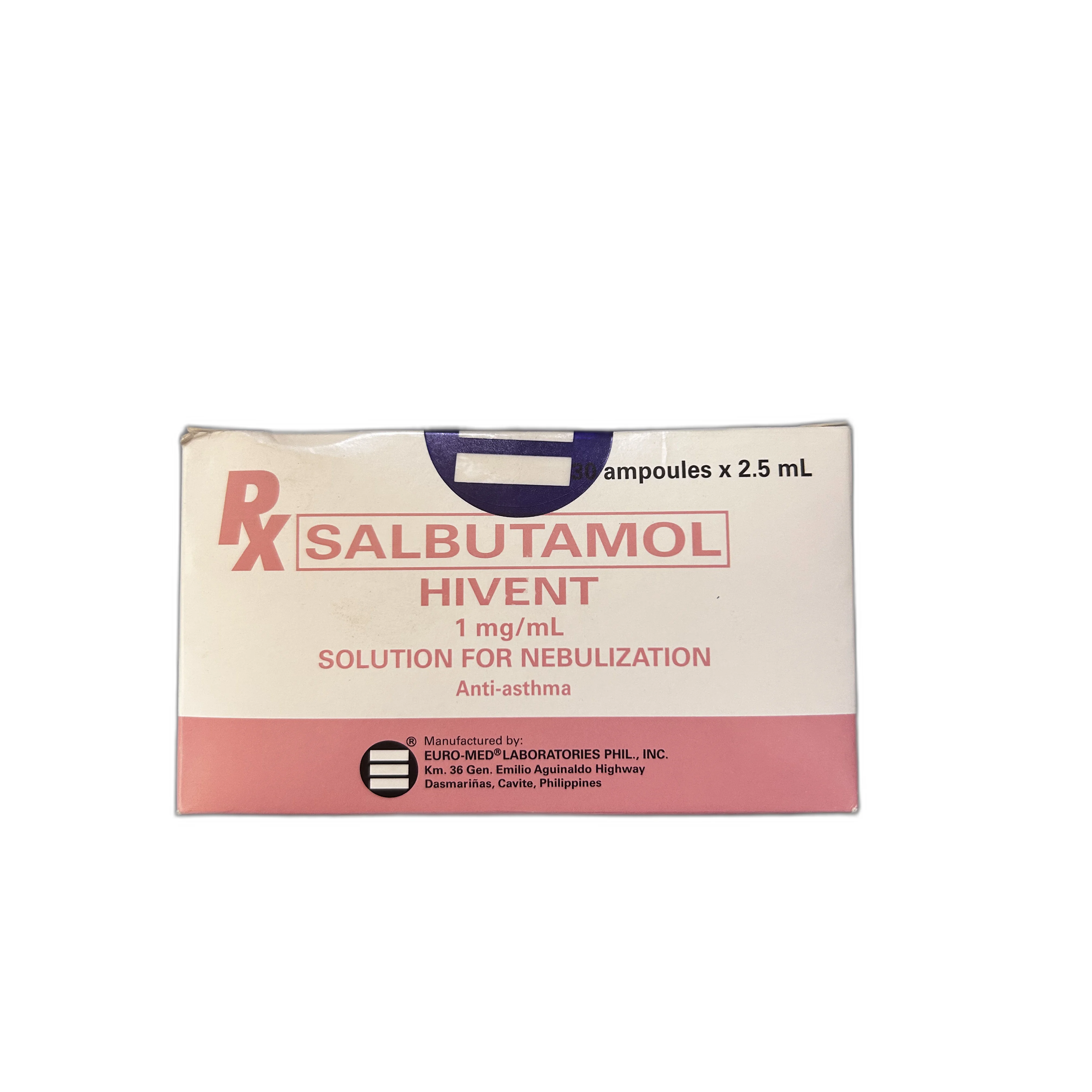 Hivent Salbutamol 1mg/mL — available at pharmacies in Cambodia on PharmKulen