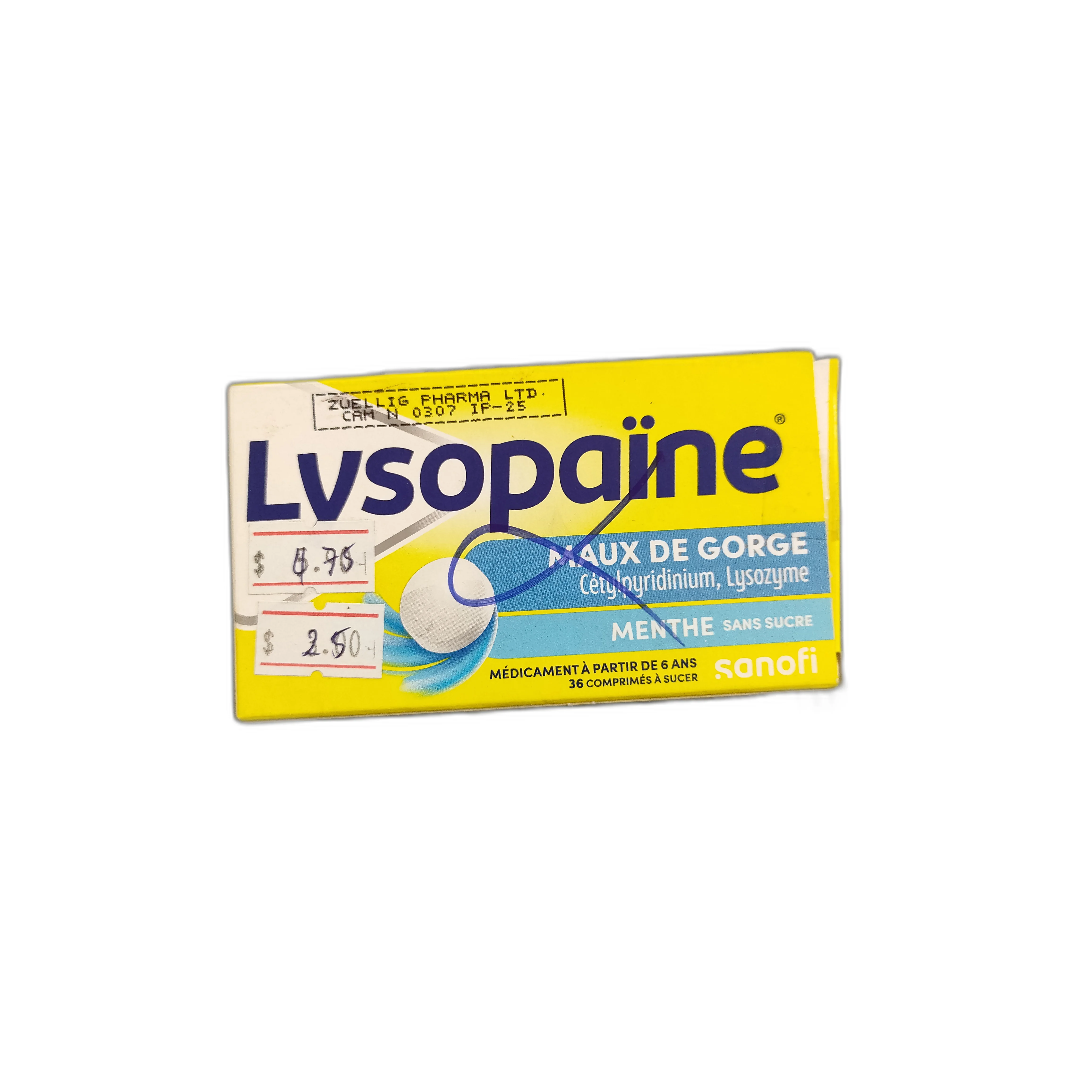 Lysopaine Maux de Gorge — available at pharmacies in Cambodia on PharmKulen