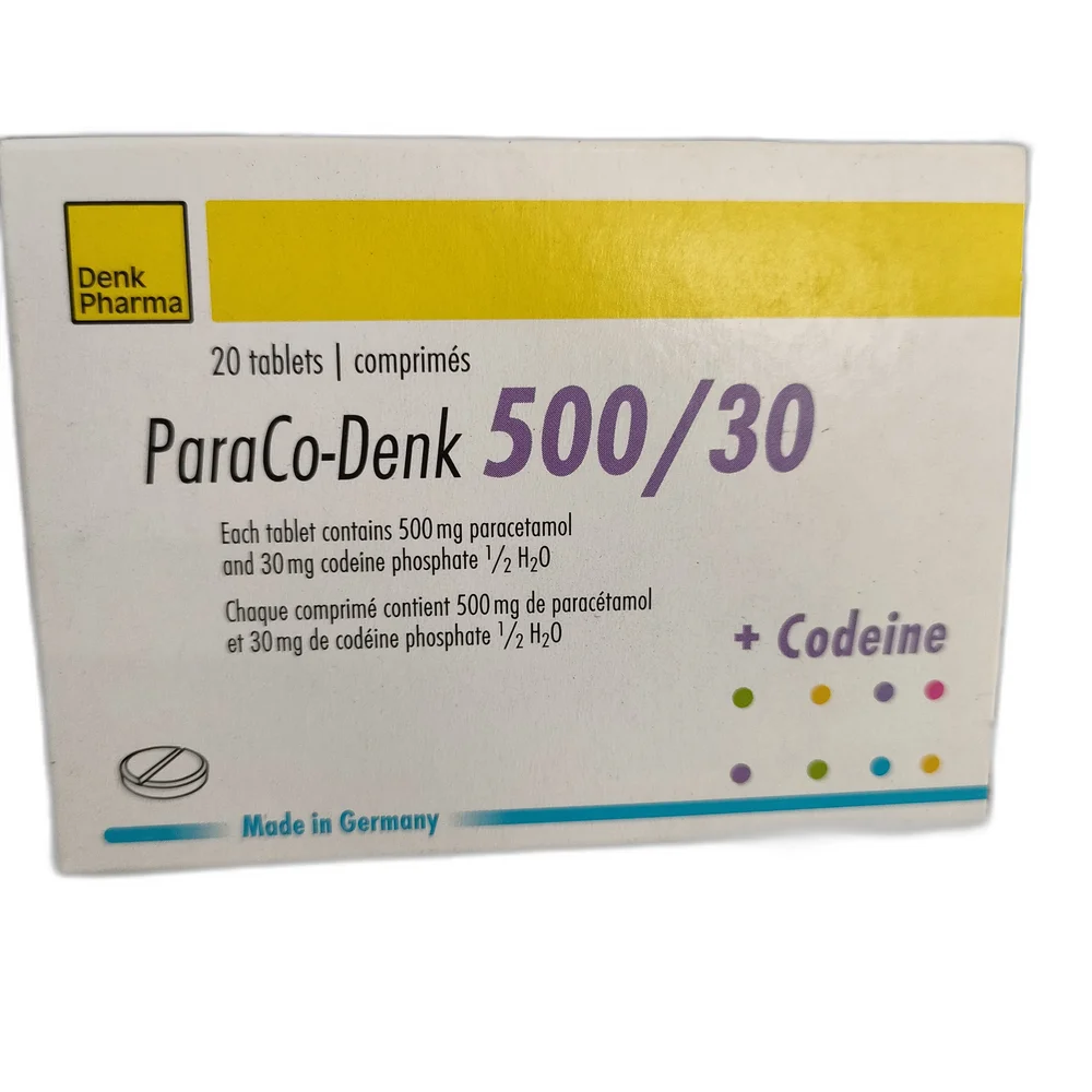 ParaCo-Denk 500/30 — available at pharmacies in Cambodia on PharmKulen