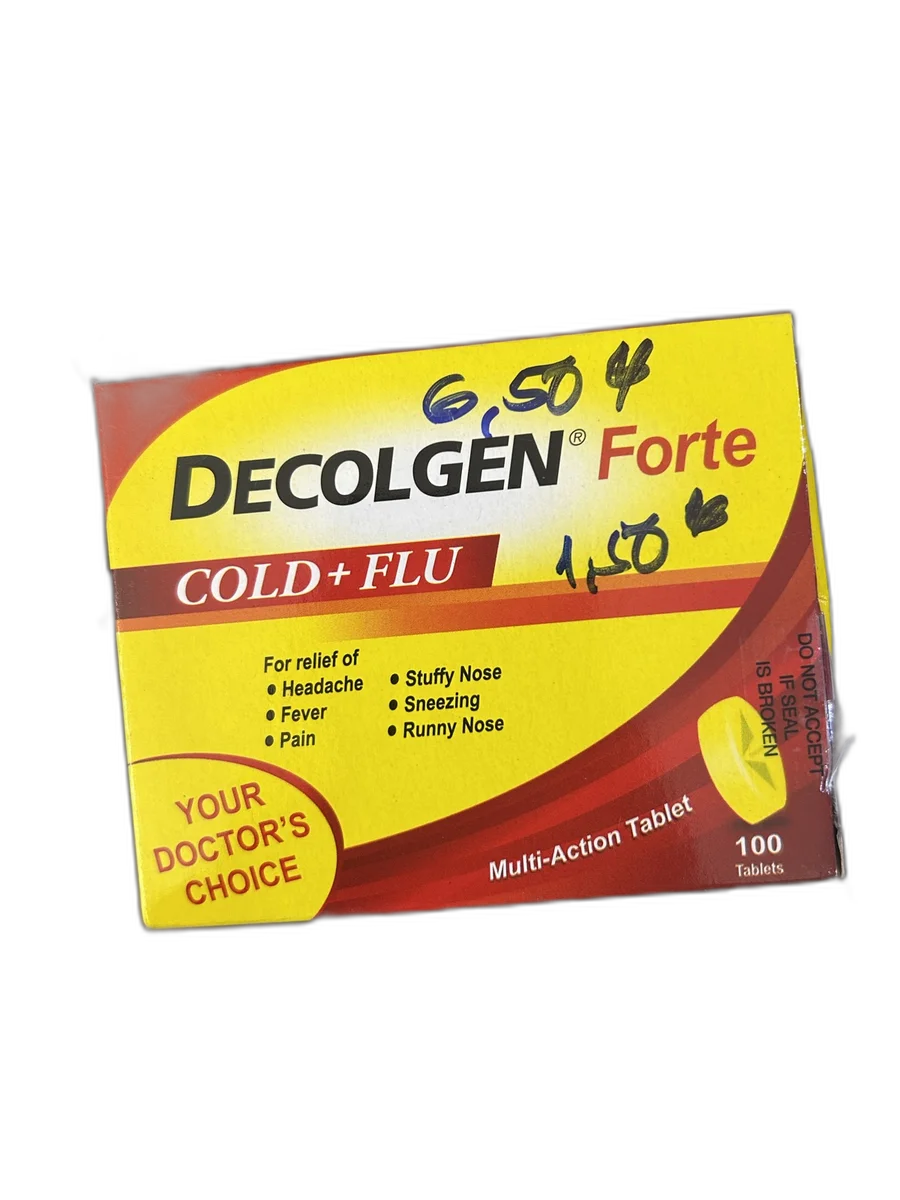 Decolgen Forte Cold+Flu — available at pharmacies in Cambodia on PharmKulen