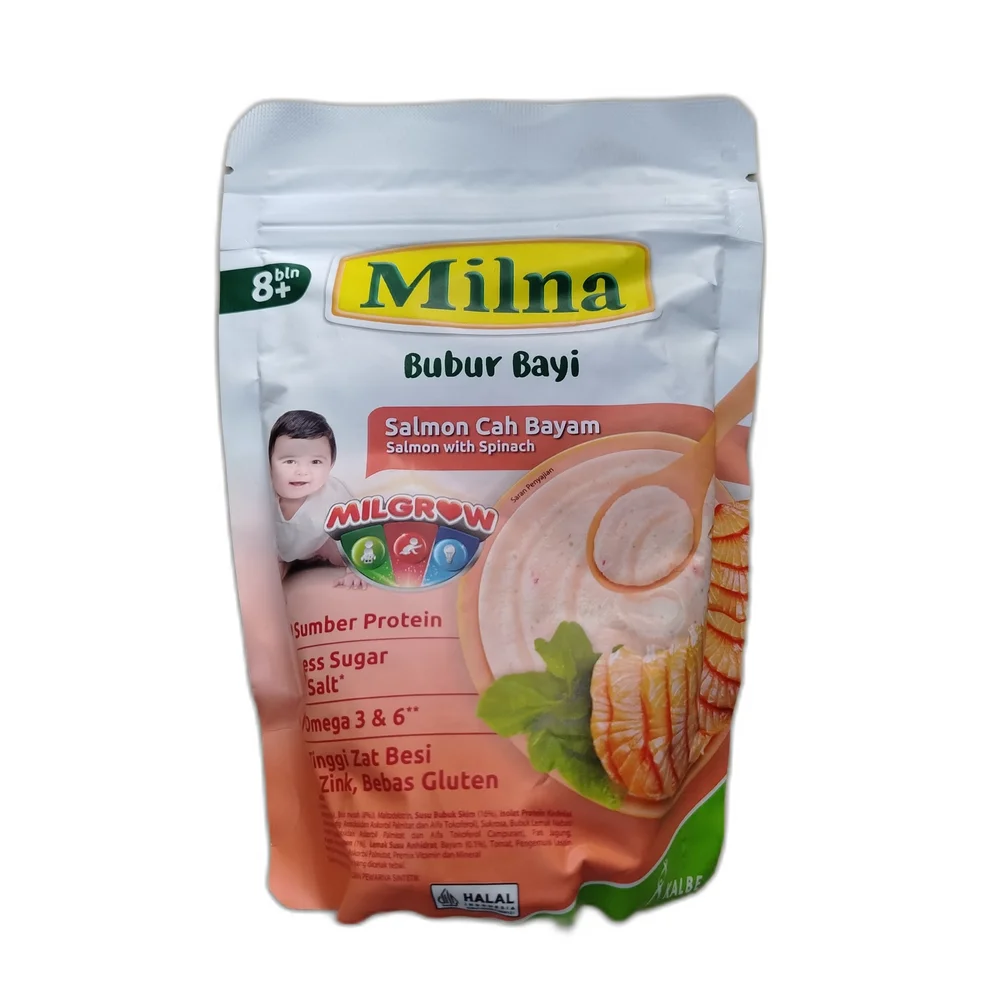 Milna Bubur Bayi Salmon Cah Bayam — available at pharmacies in Cambodia on PharmKulen
