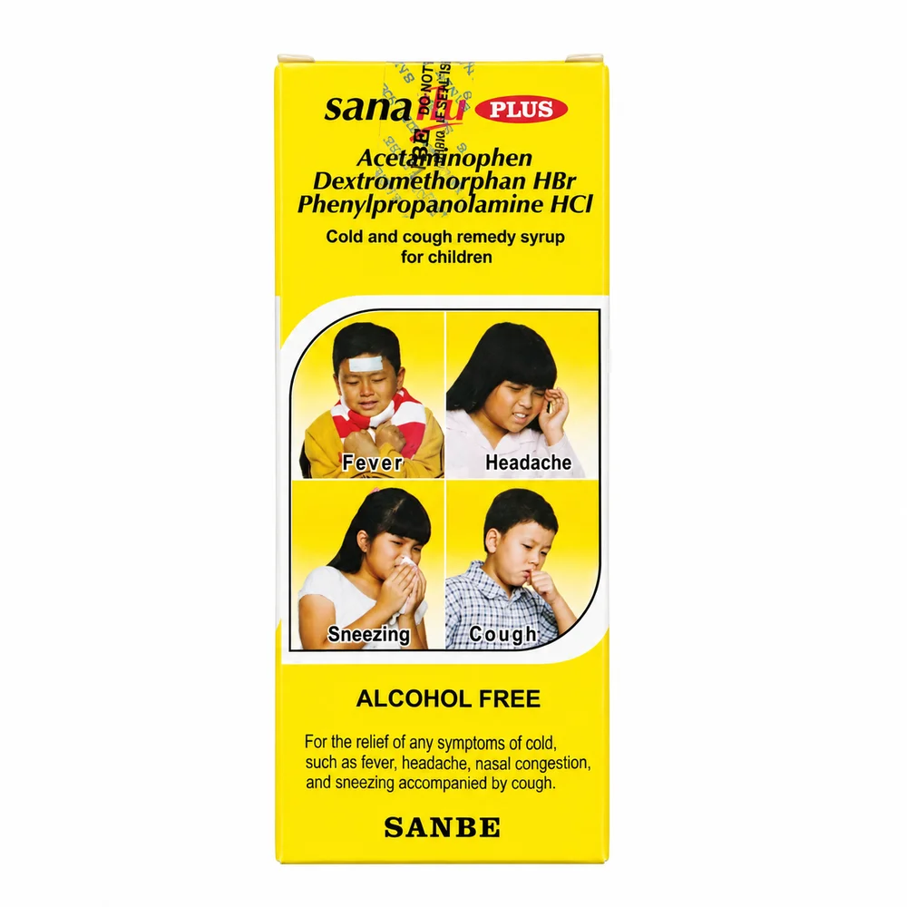 Sanaflu Plus — available at pharmacies in Cambodia on PharmKulen