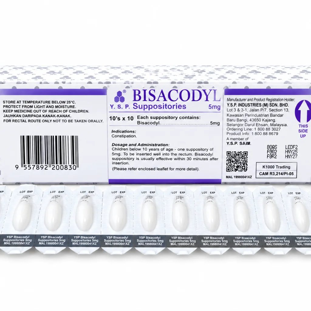 Bisacodyl 10 Suppository — available at pharmacies in Cambodia on PharmKulen