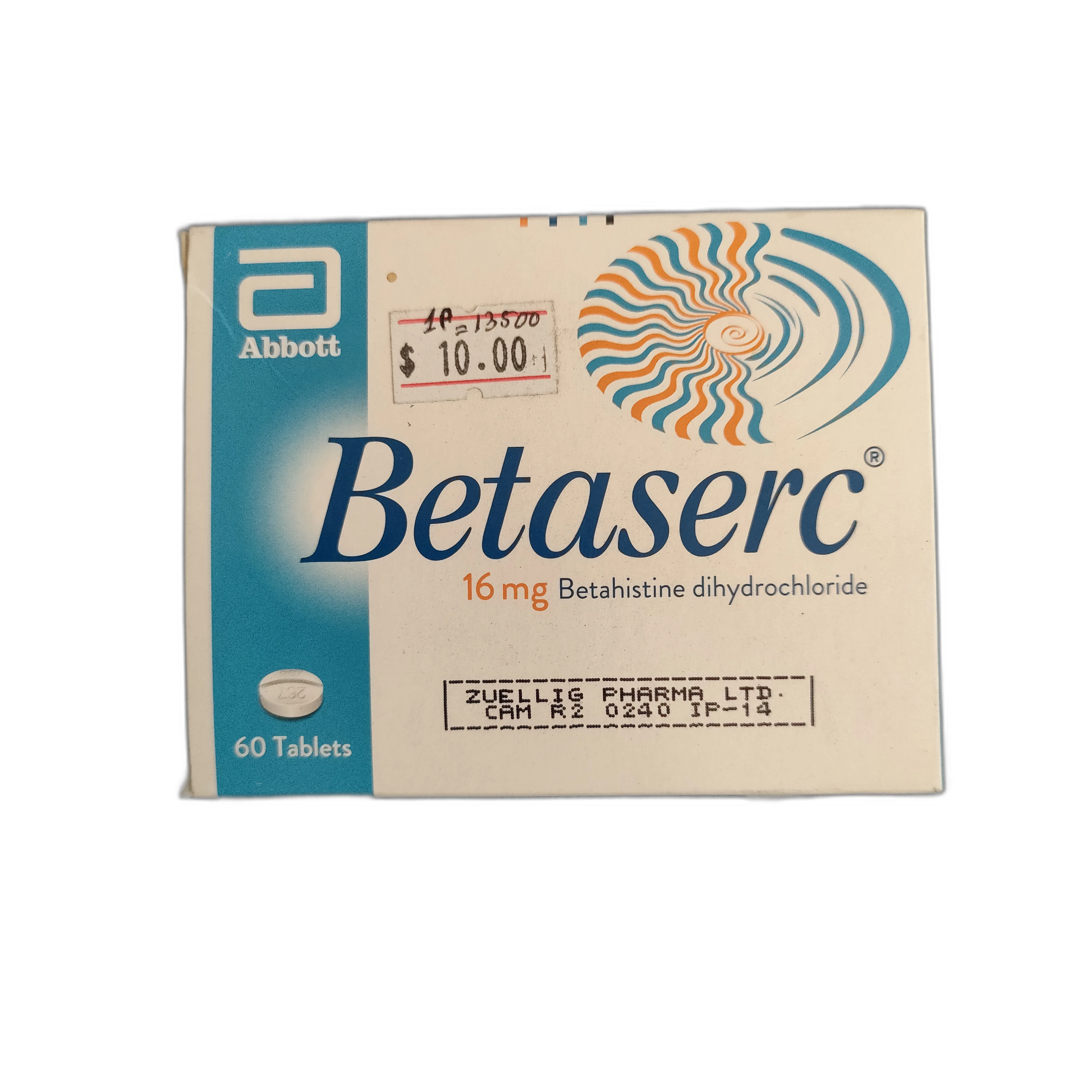 Betaserc 16 mg tablets — available at pharmacies in Cambodia on PharmKulen