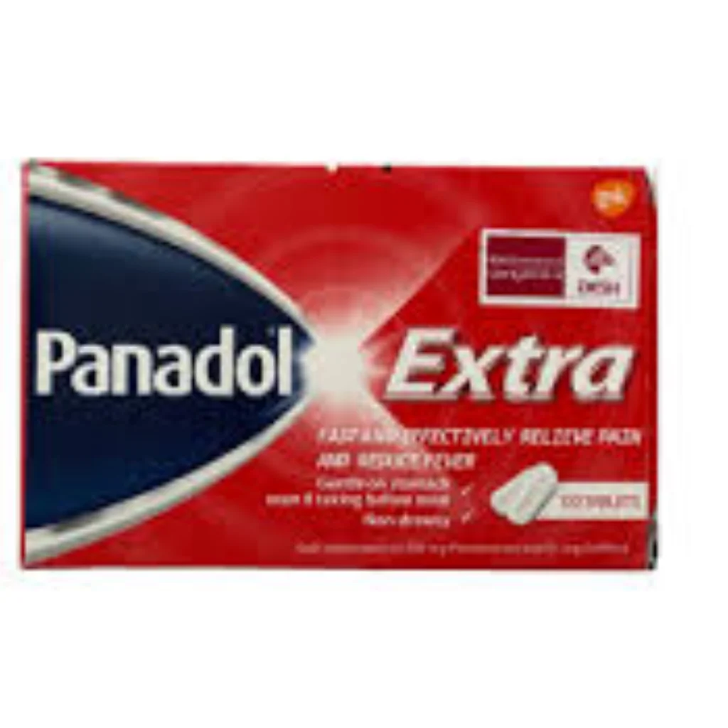 Panadol extra — available at pharmacies in Cambodia on PharmKulen