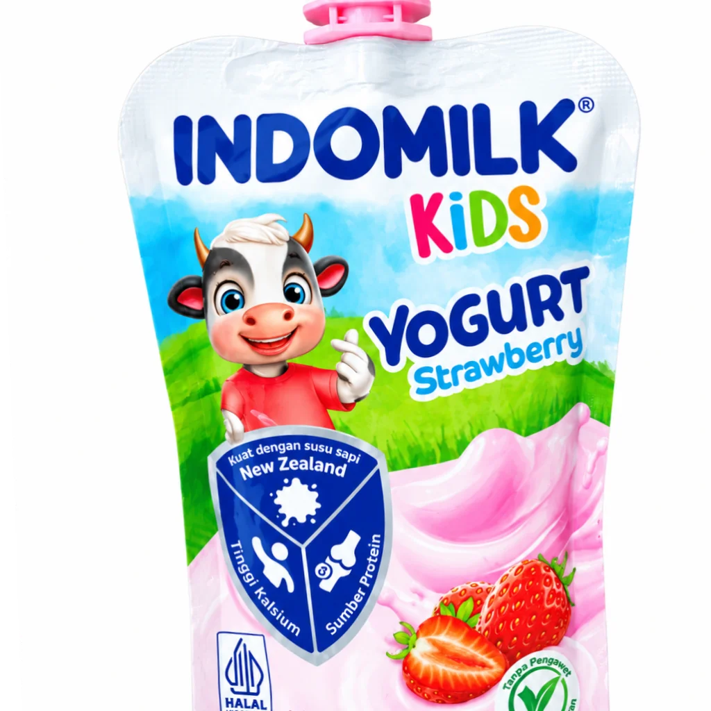 Indomilk kids yogurt strawberry — available at pharmacies in Cambodia on PharmKulen