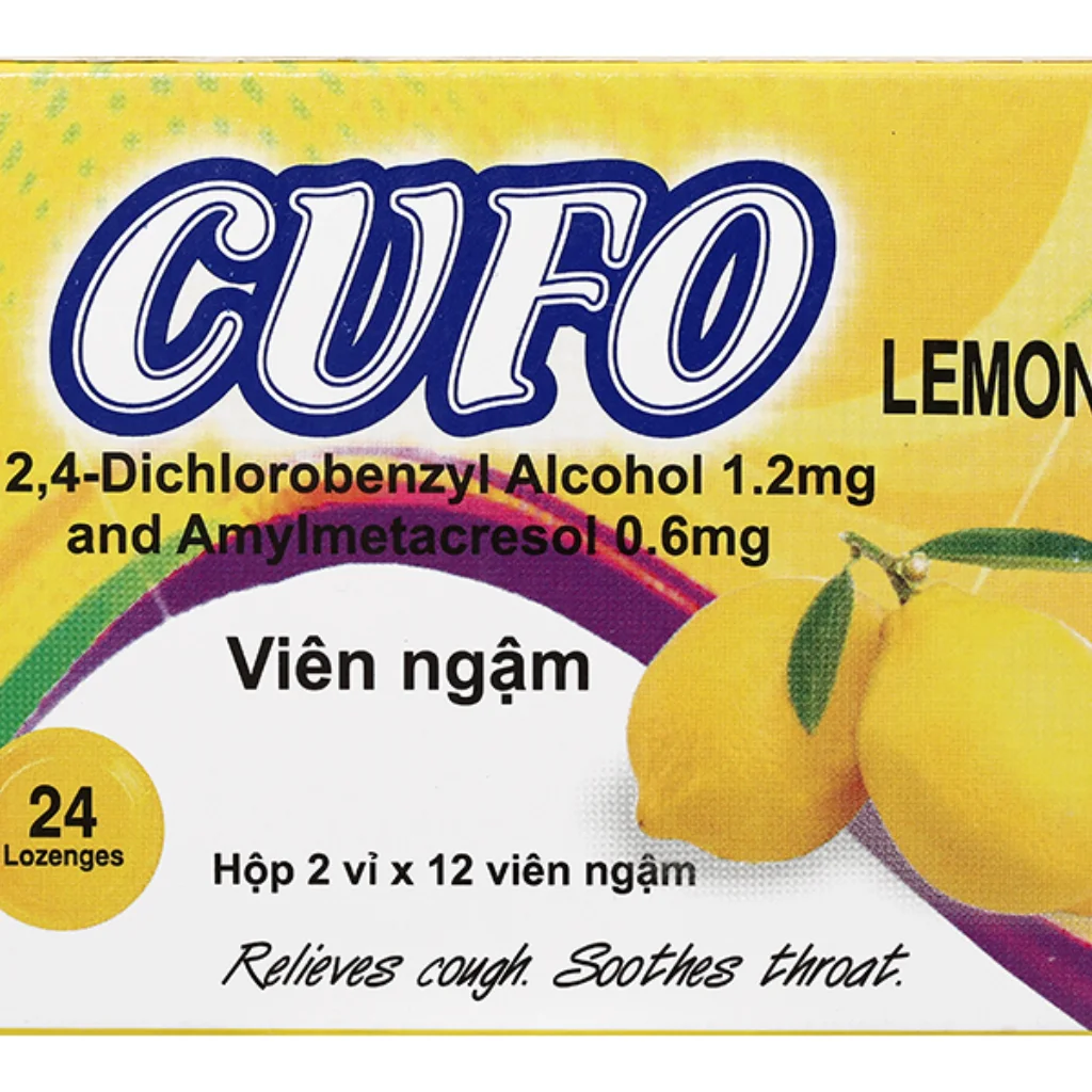Cufo Lozenges (Lemon) — available at pharmacies in Cambodia on PharmKulen