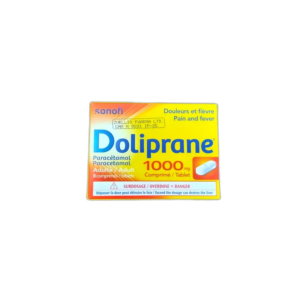 Doliprane 1000mg Tablet — available at pharmacies in Cambodia on PharmKulen