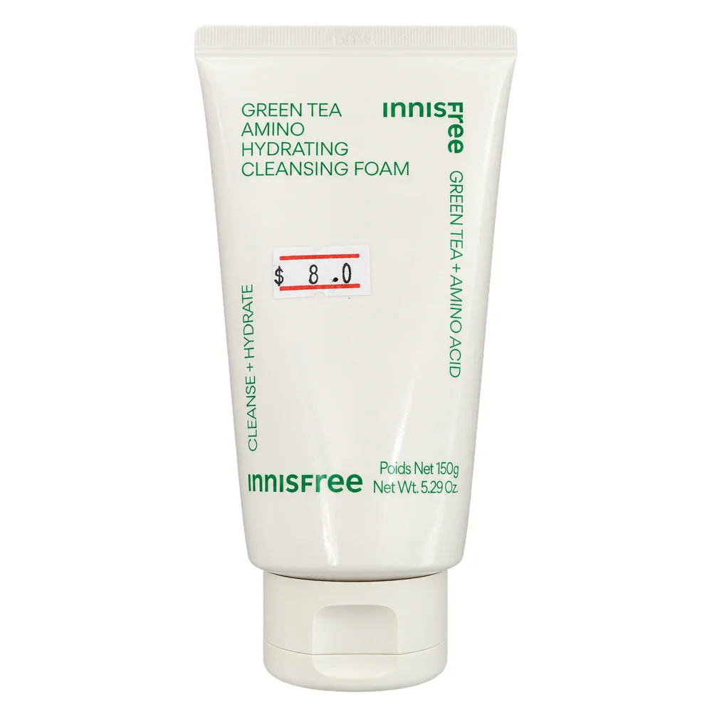 Innisfree Green Tea Amino Hydrating Cleansing Foam — available at pharmacies in Cambodia on PharmKulen