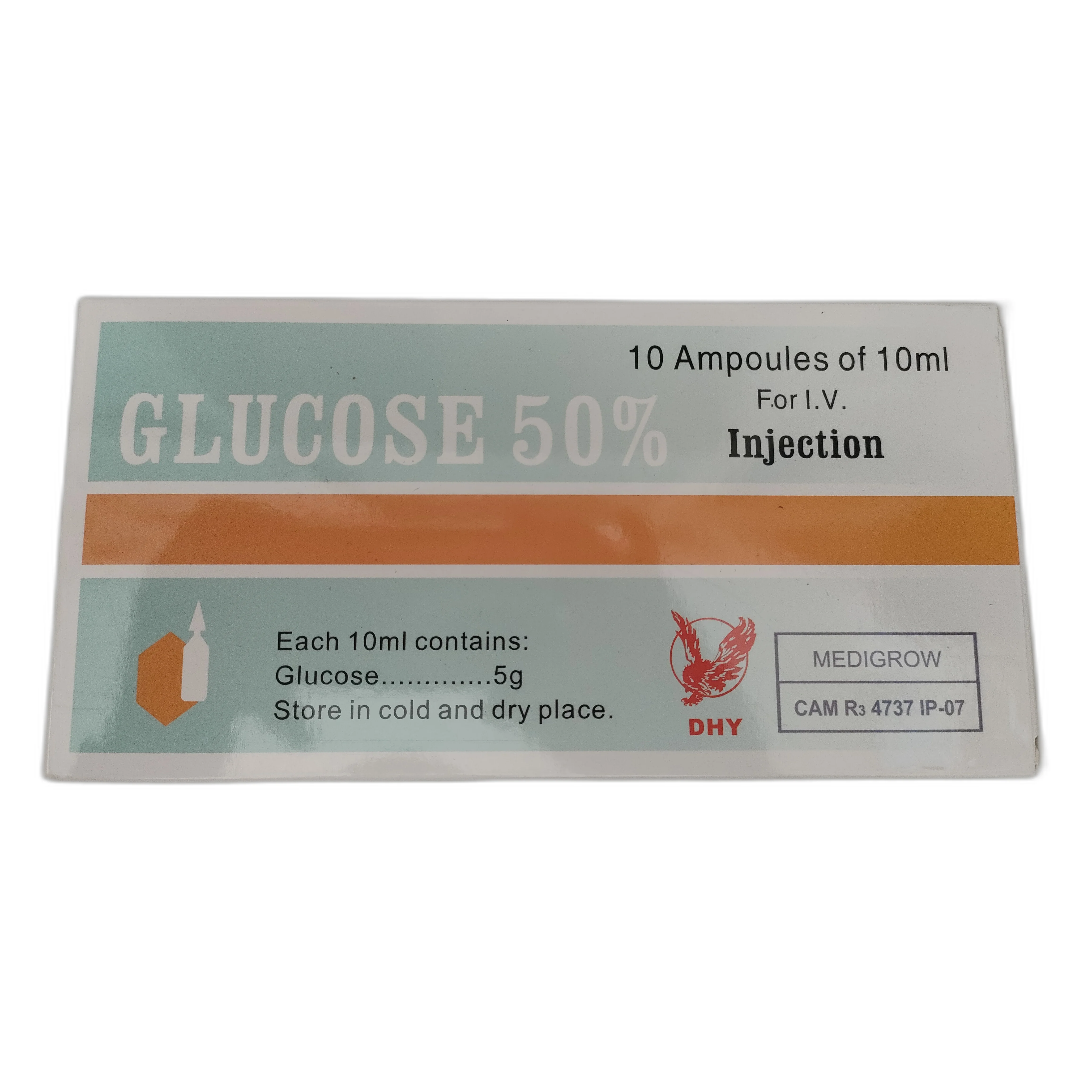 Glucose 50% — available at pharmacies in Cambodia on PharmKulen