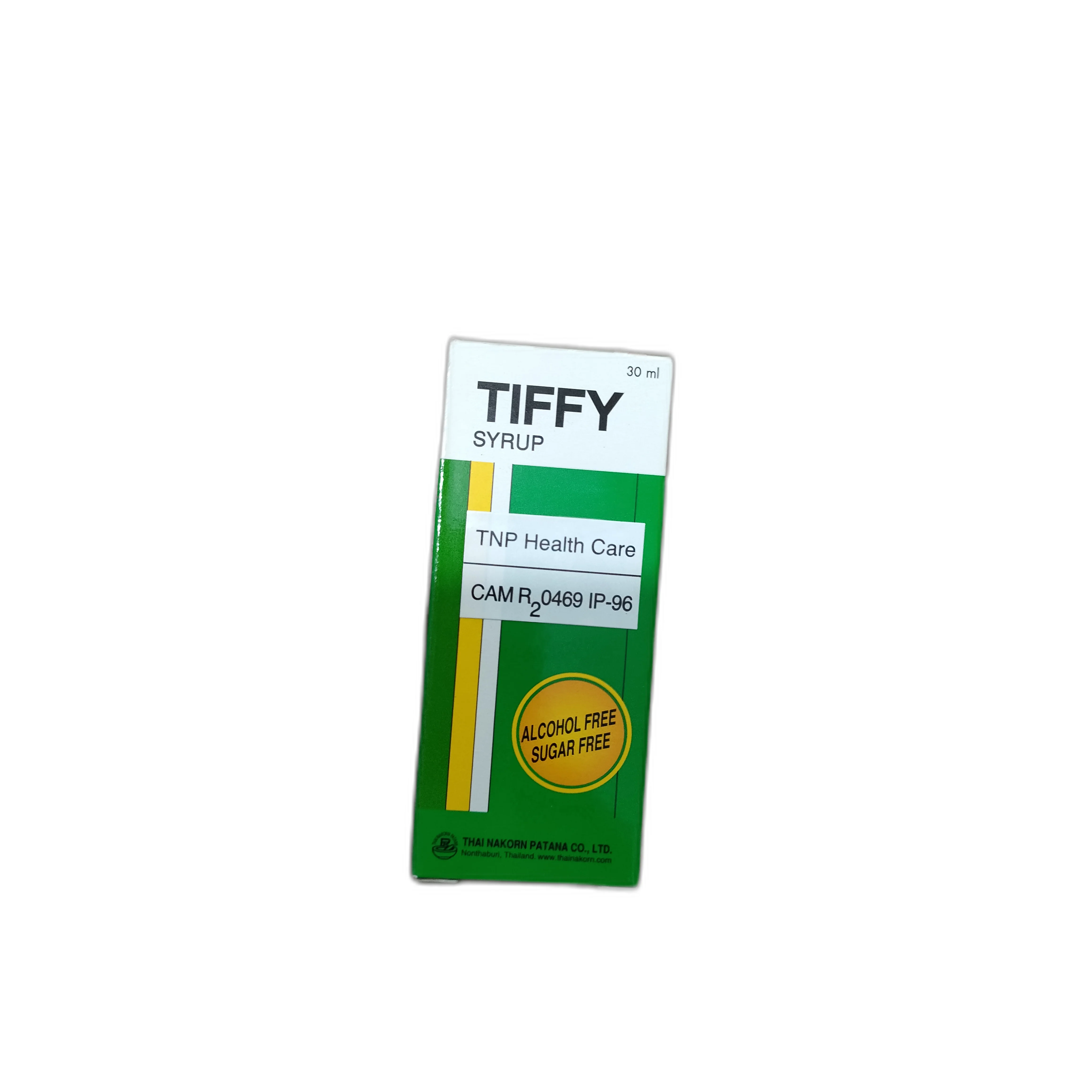 Tiffy Syrup — available at pharmacies in Cambodia on PharmKulen