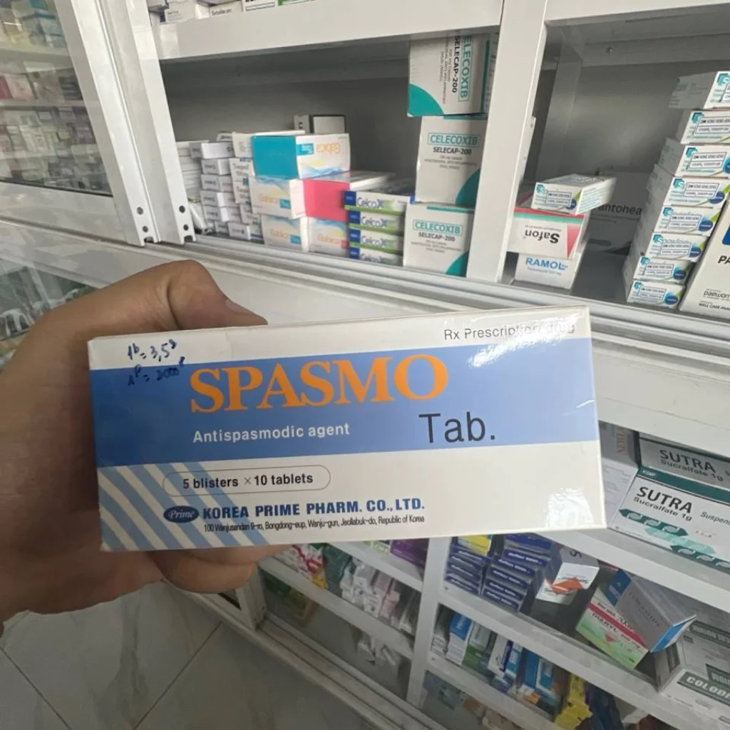 SPASMO Tab — available at pharmacies in Cambodia on PharmKulen