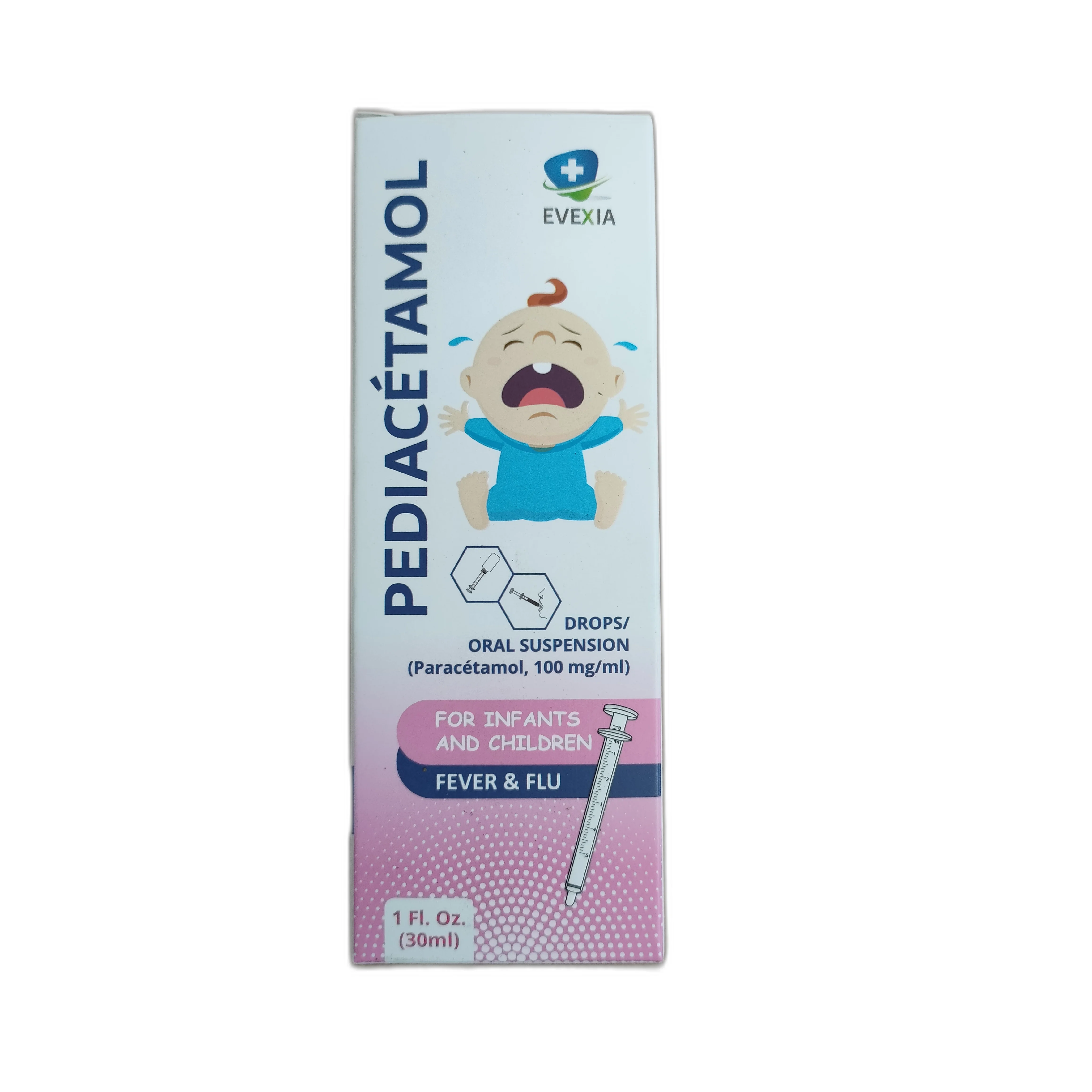 Pediacetamol — available at pharmacies in Cambodia on PharmKulen
