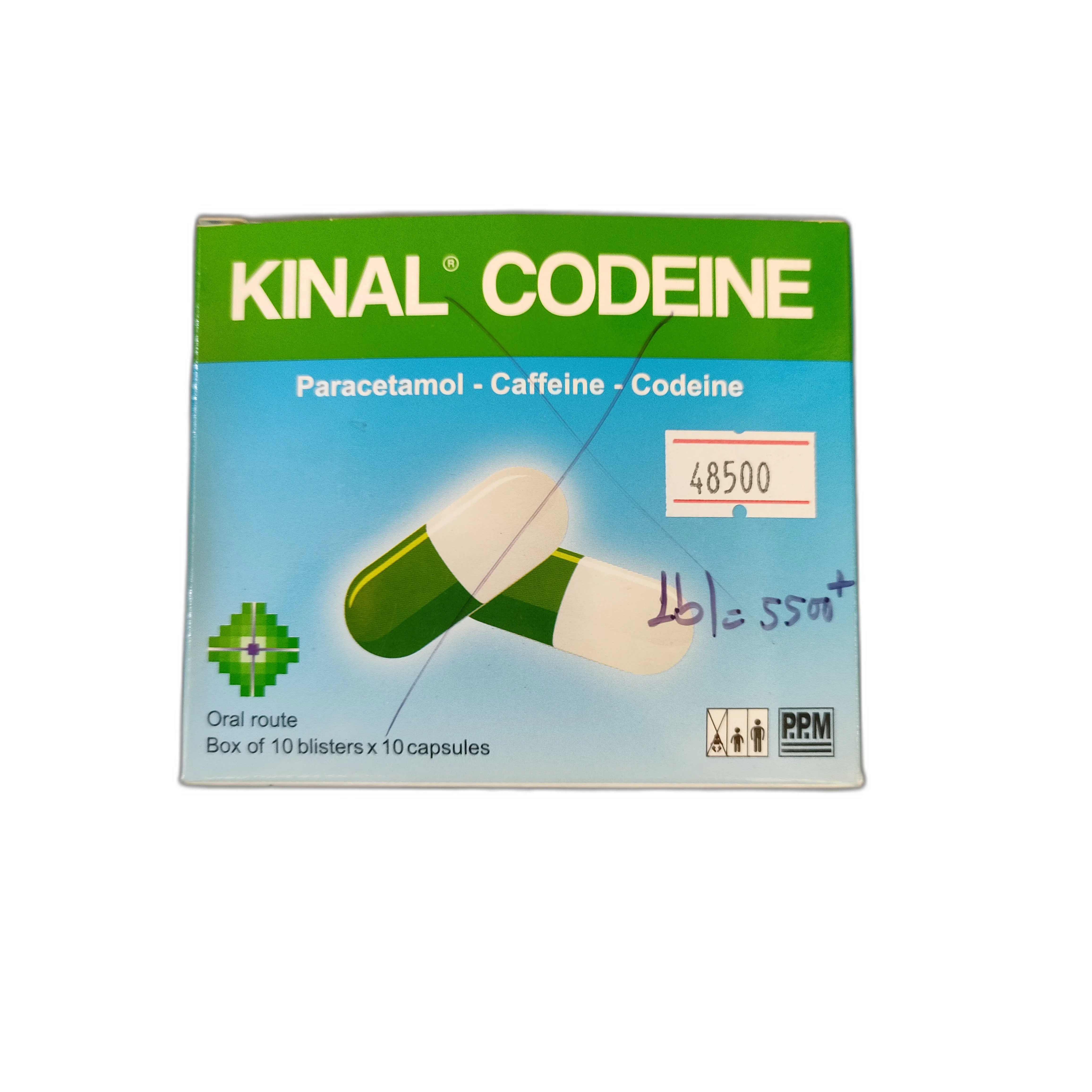 Kinal Codeine — available at pharmacies in Cambodia on PharmKulen