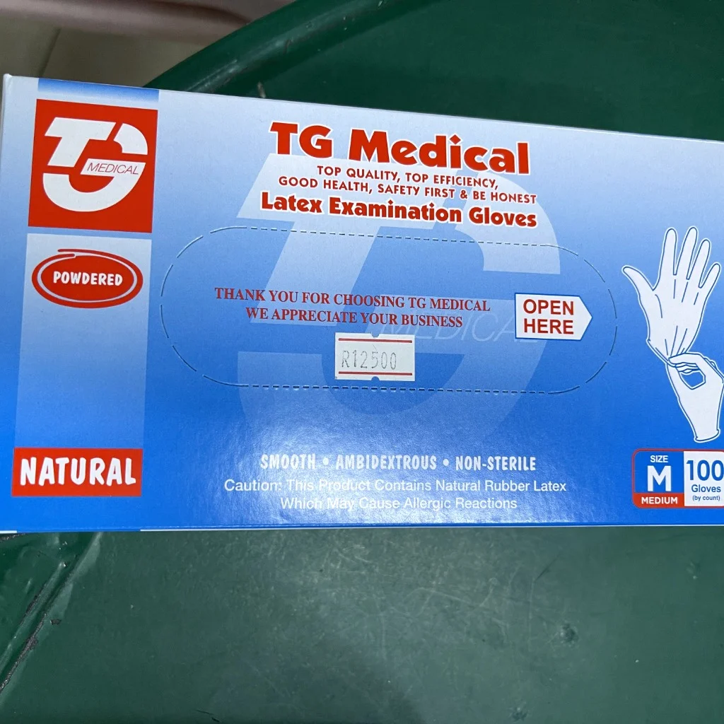 TG Medical Latex Examination Gloves — available at pharmacies in Cambodia on PharmKulen
