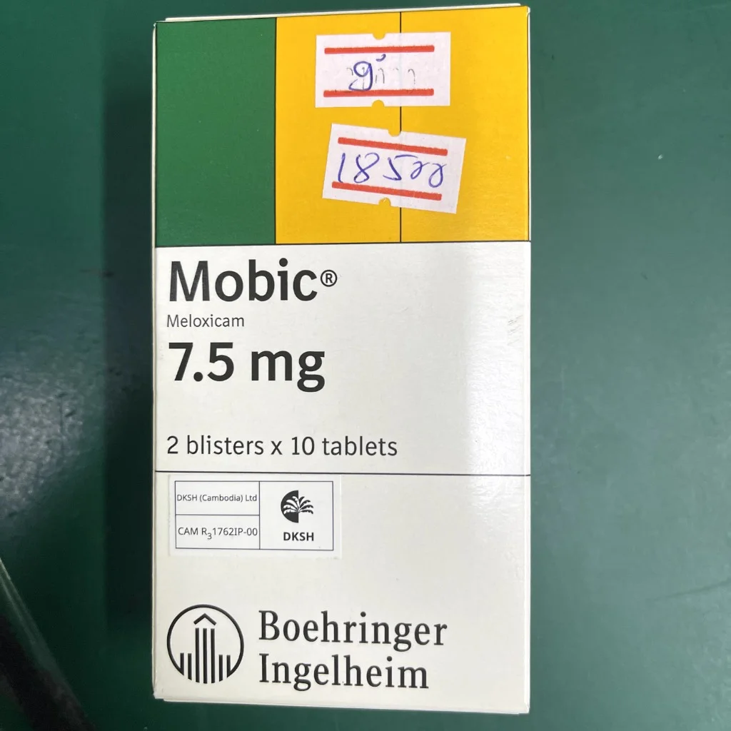 Mobic — available at pharmacies in Cambodia on PharmKulen