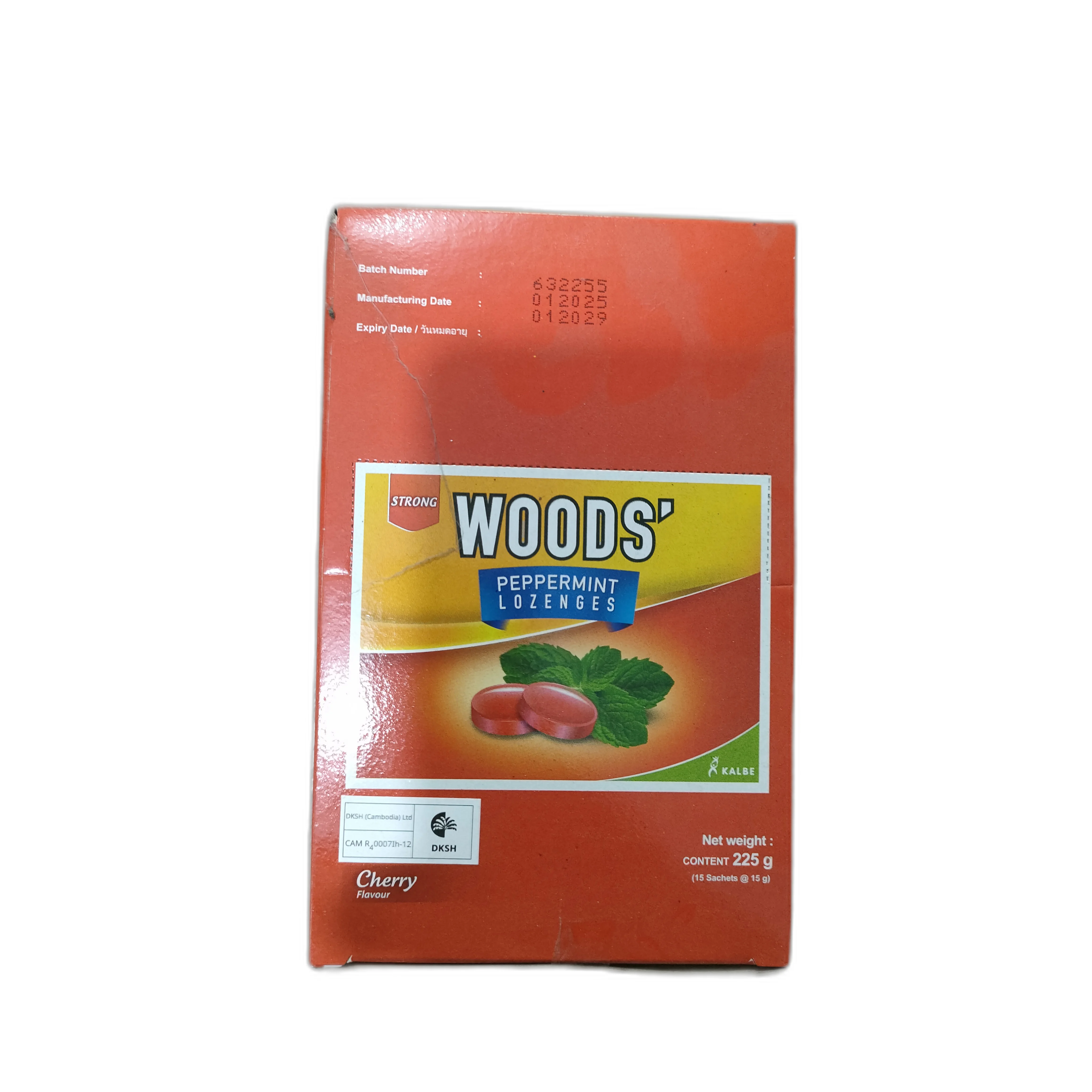 Woods Peppermint Lozenges Cherry — available at pharmacies in Cambodia on PharmKulen