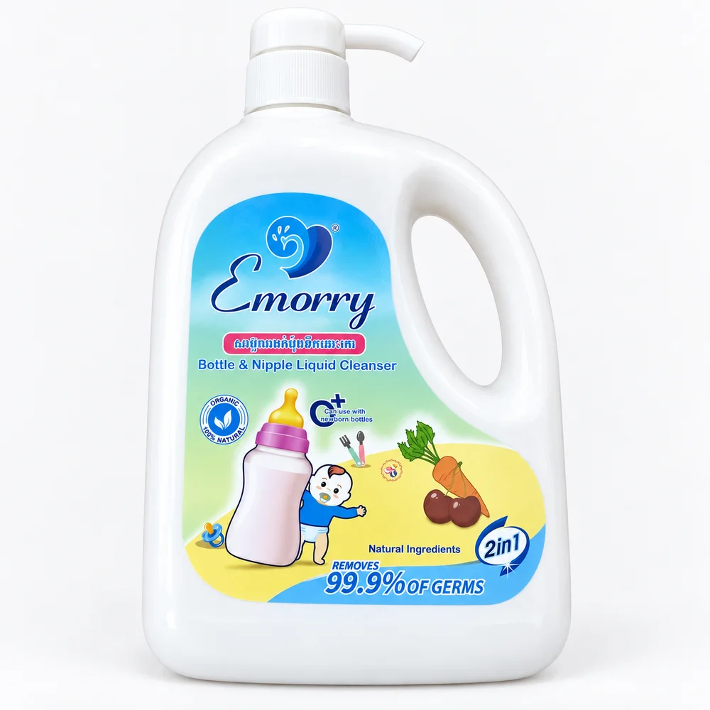Emorry 2in1 Bottle & Nipple Liquid Cleanser — available at pharmacies in Cambodia on PharmKulen