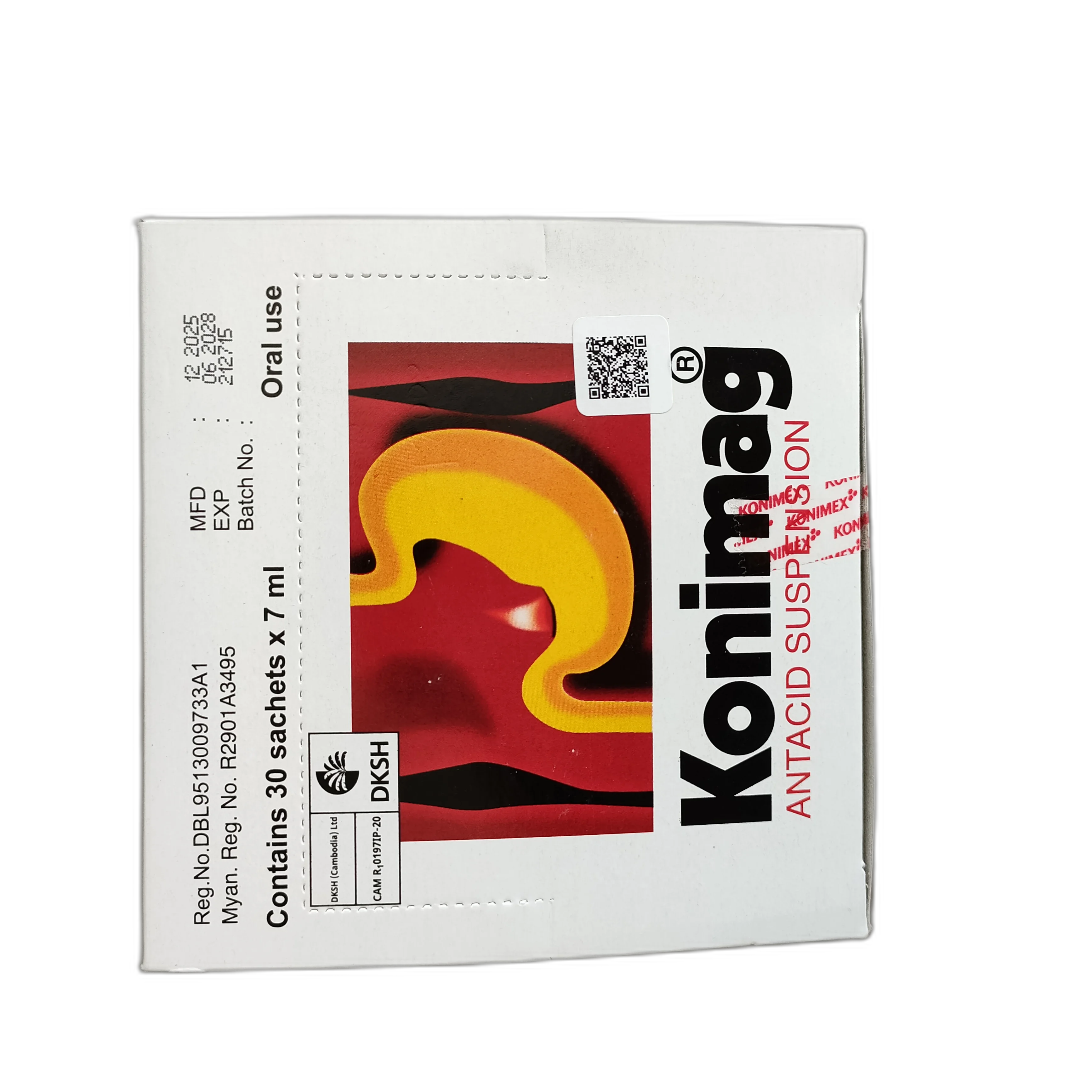 Konimag Antacid Suspension — available at pharmacies in Cambodia on PharmKulen