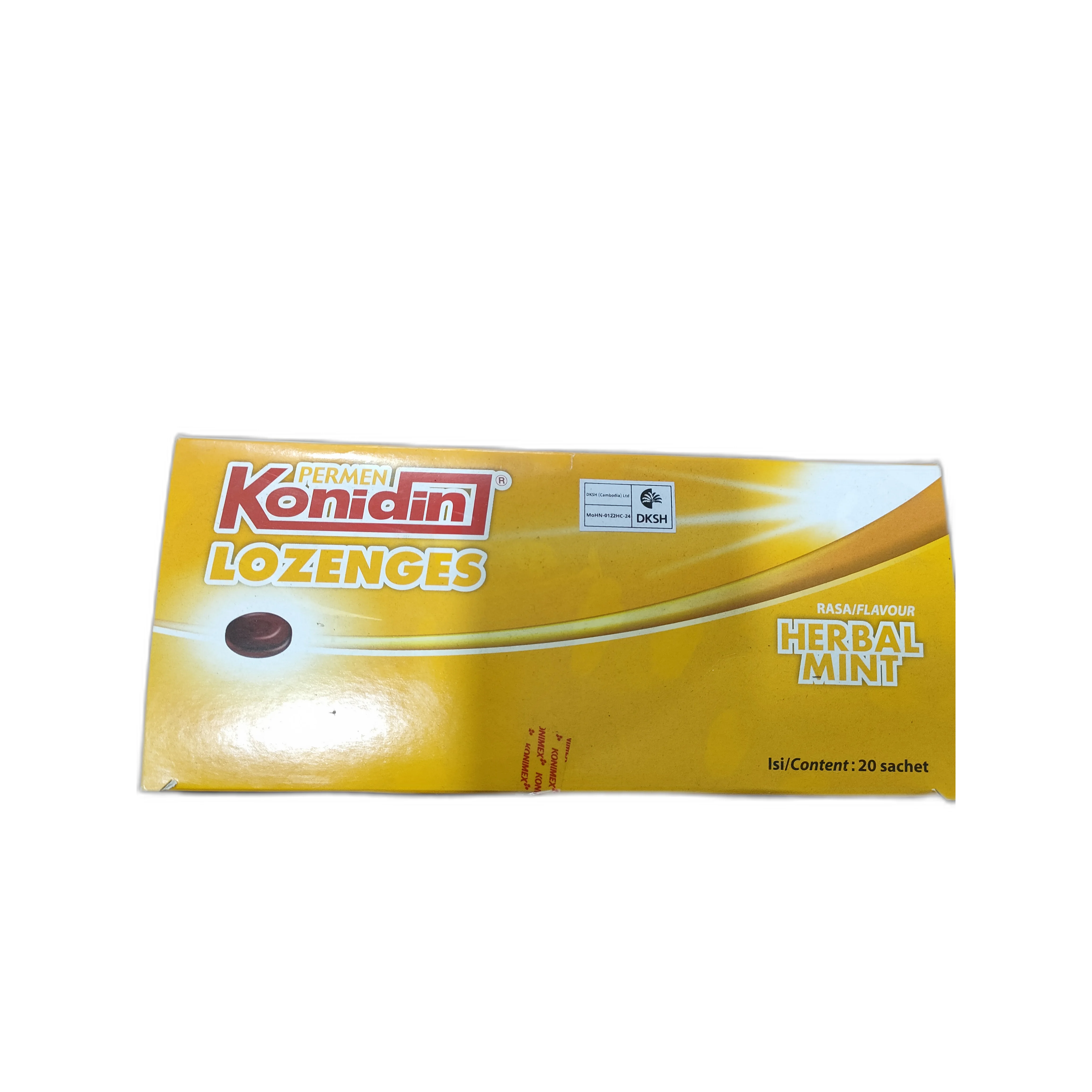 Konidin Lozenges Herbal Mint — available at pharmacies in Cambodia on PharmKulen