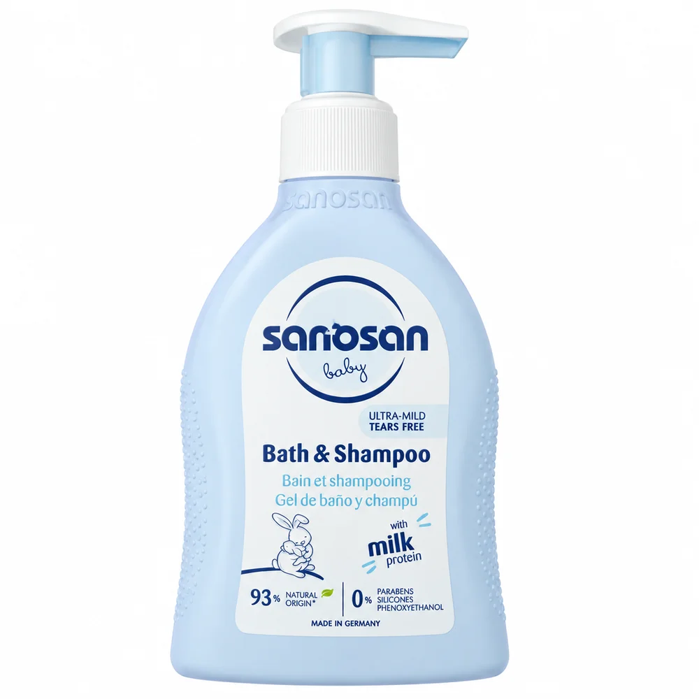 Sanosan Baby Bath & Shampoo — available at pharmacies in Cambodia on PharmKulen