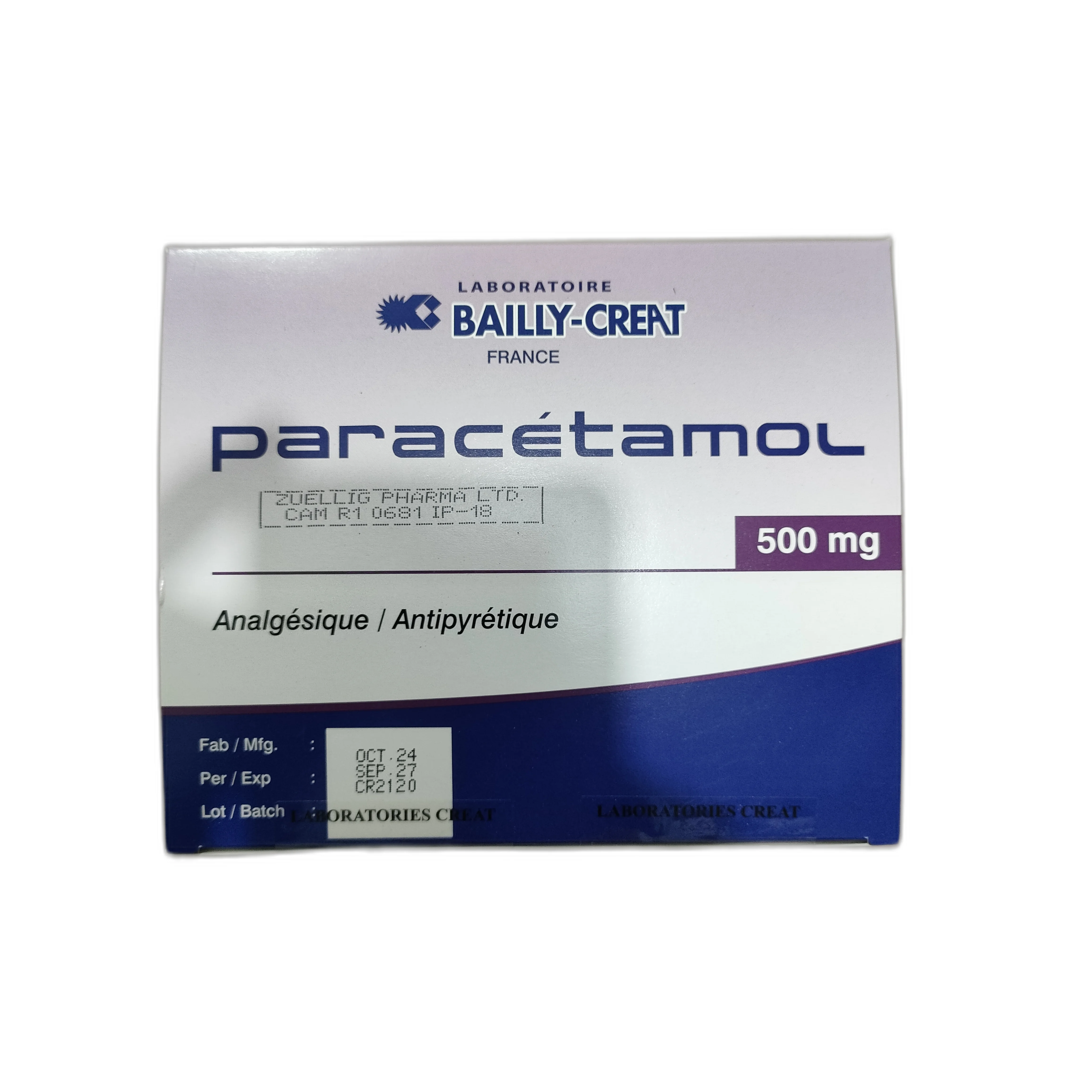 Paracetamol Bailly-Creat — available at pharmacies in Cambodia on PharmKulen