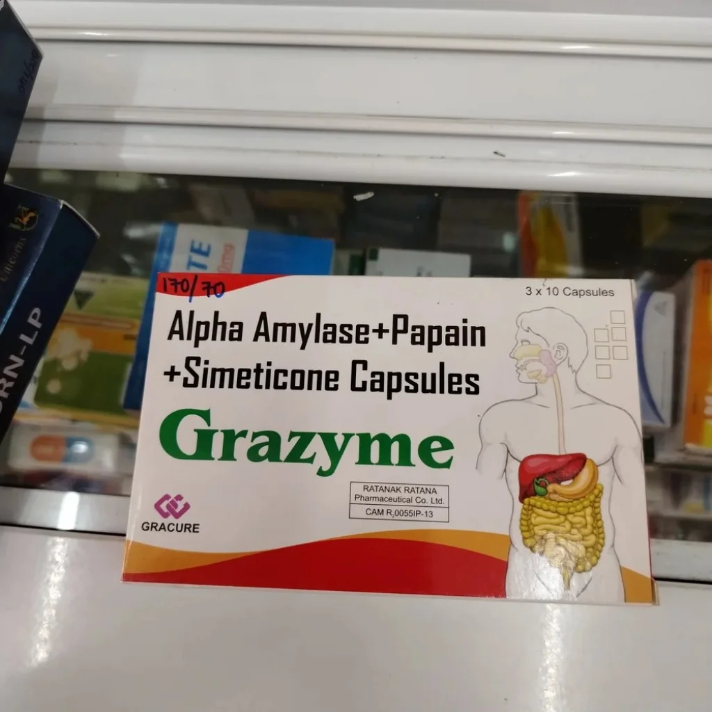 Grazyme — available at pharmacies in Cambodia on PharmKulen