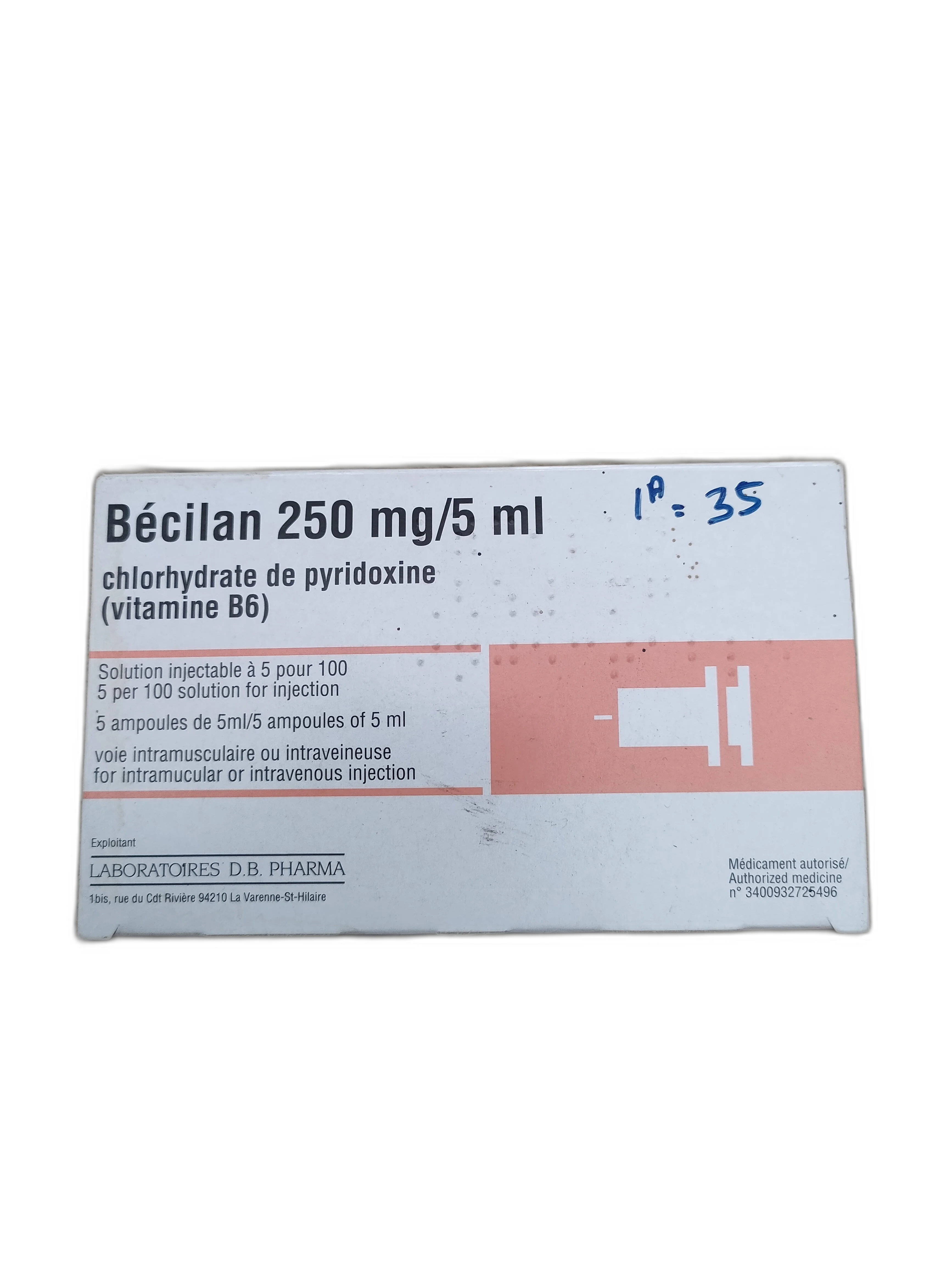 Becilan 250mg Vitamin B6 Injection — available at pharmacies in Cambodia on PharmKulen
