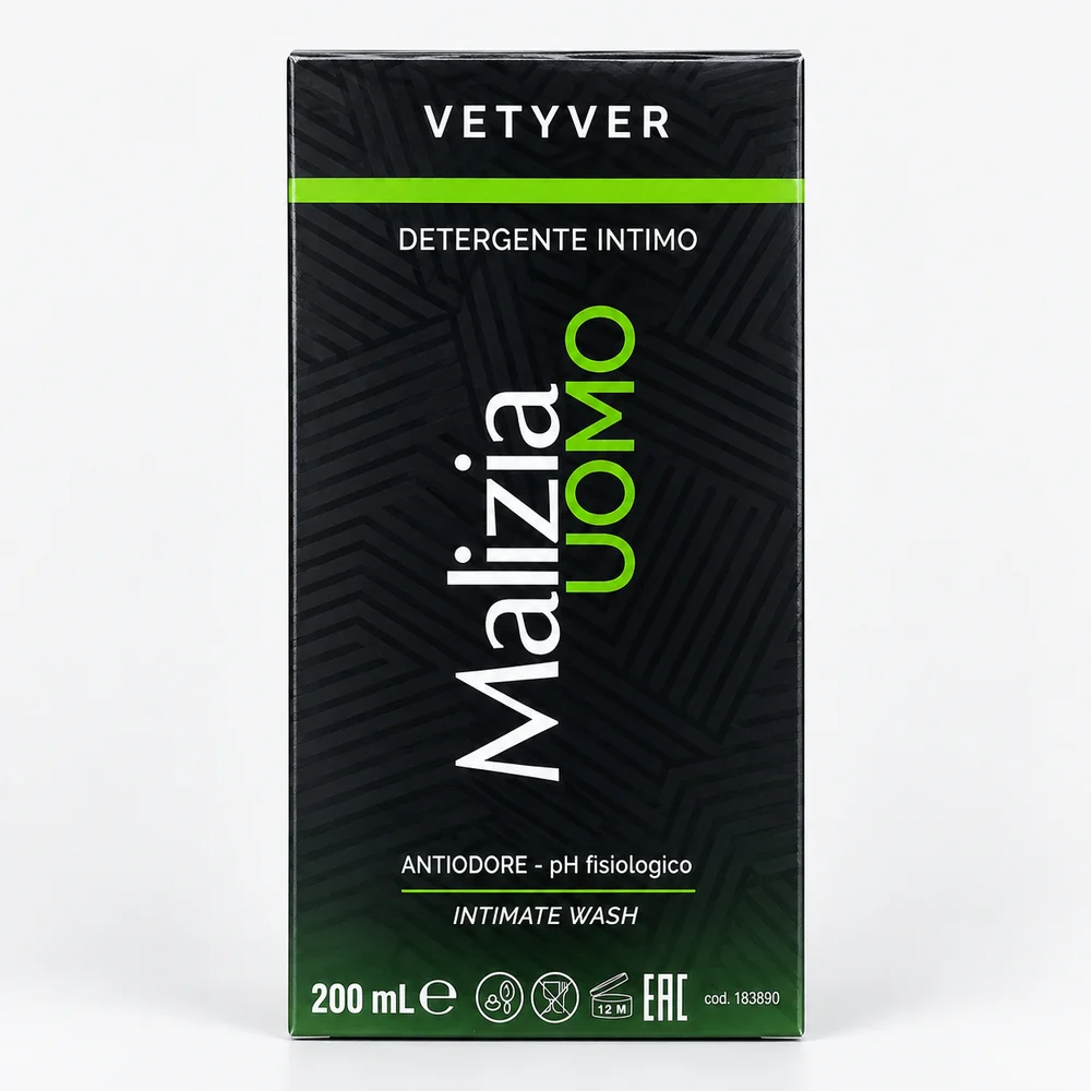 Malizia Uomo Vetyver Intimate Wash — available at pharmacies in Cambodia on PharmKulen