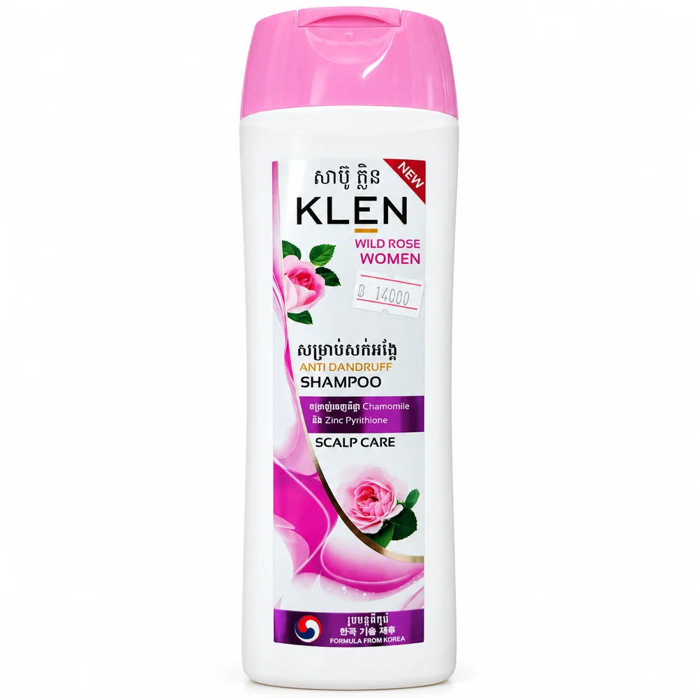 KLEN Wild Rose Women Anti-Dandruff Shampoo — available at pharmacies in Cambodia on PharmKulen