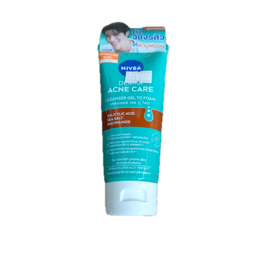 NIVEA Derma Acne Care Cleanser Gel to Foam — available at pharmacies in Cambodia on PharmKulen