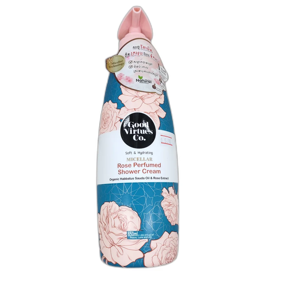 Good Virtues Co. Micellar Rose Perfumed Shower Cream — available at pharmacies in Cambodia on PharmKulen