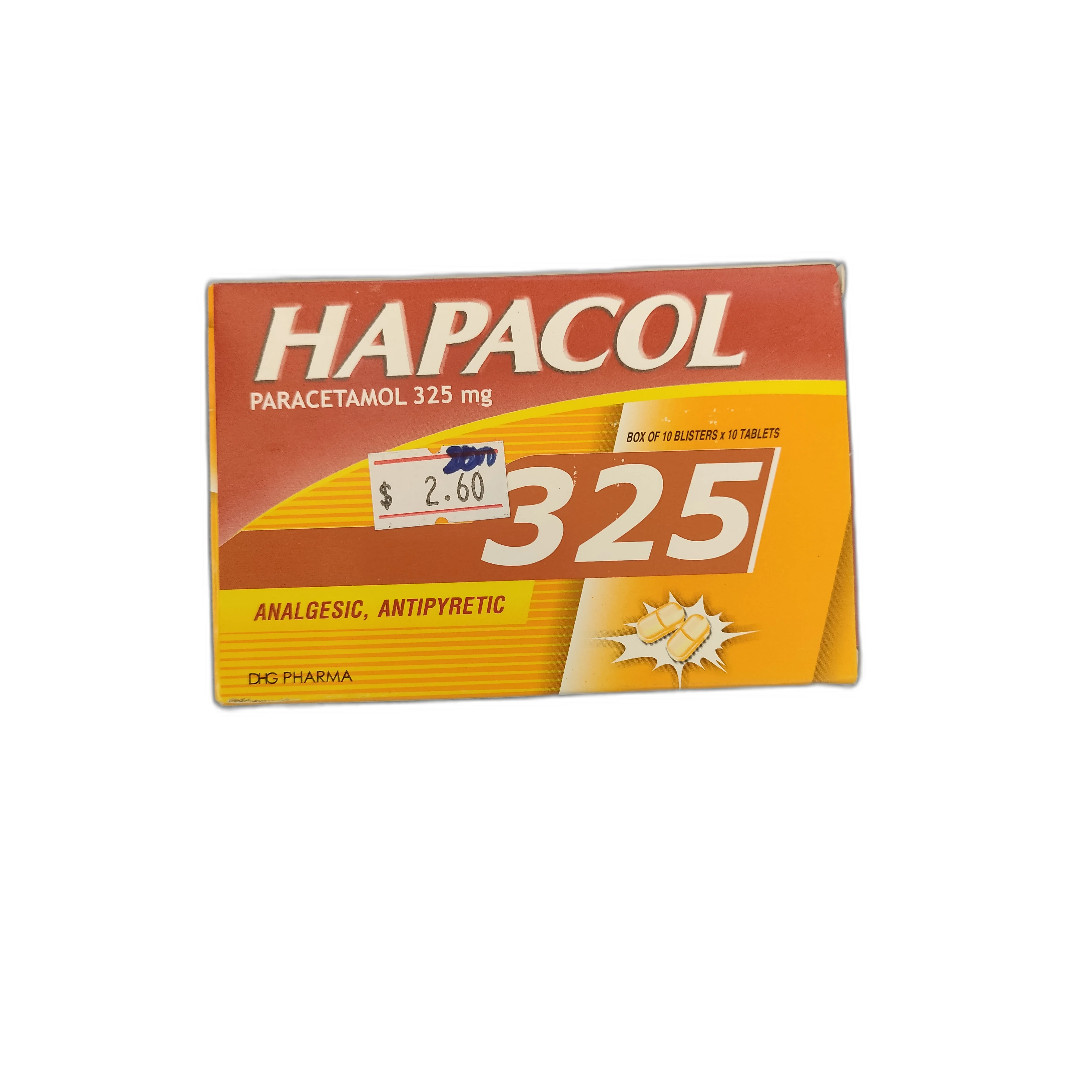 Hapacol 325 — available at pharmacies in Cambodia on PharmKulen