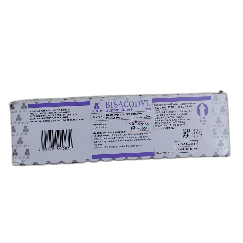 Y.S.P. Bisacodyl — available at pharmacies in Cambodia on PharmKulen