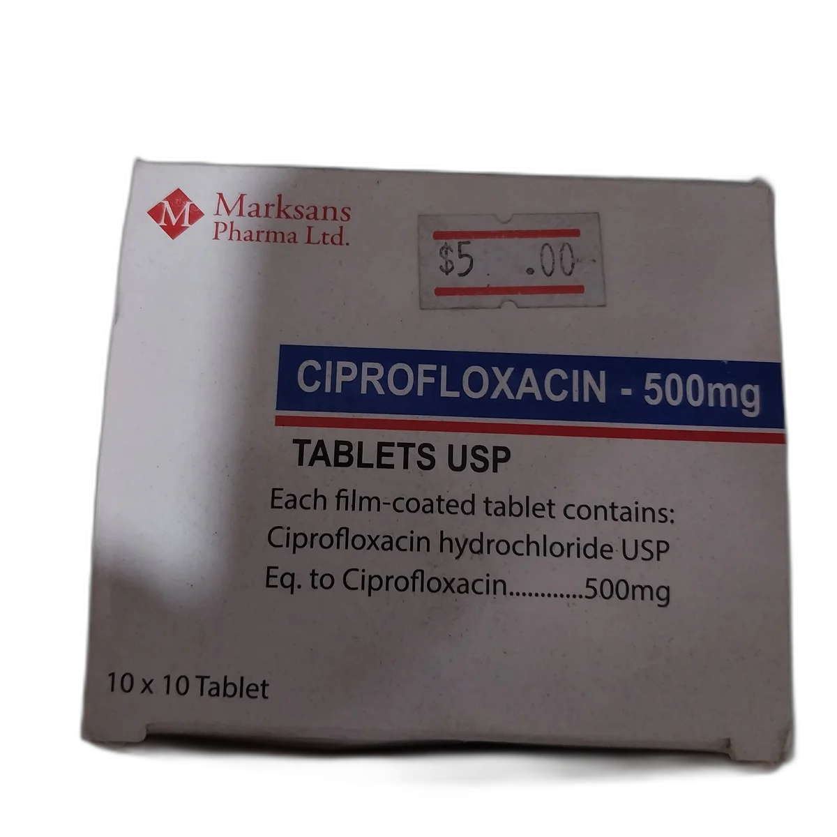 Ciprofloxacin 500mg Marksans — available at pharmacies in Cambodia on PharmKulen