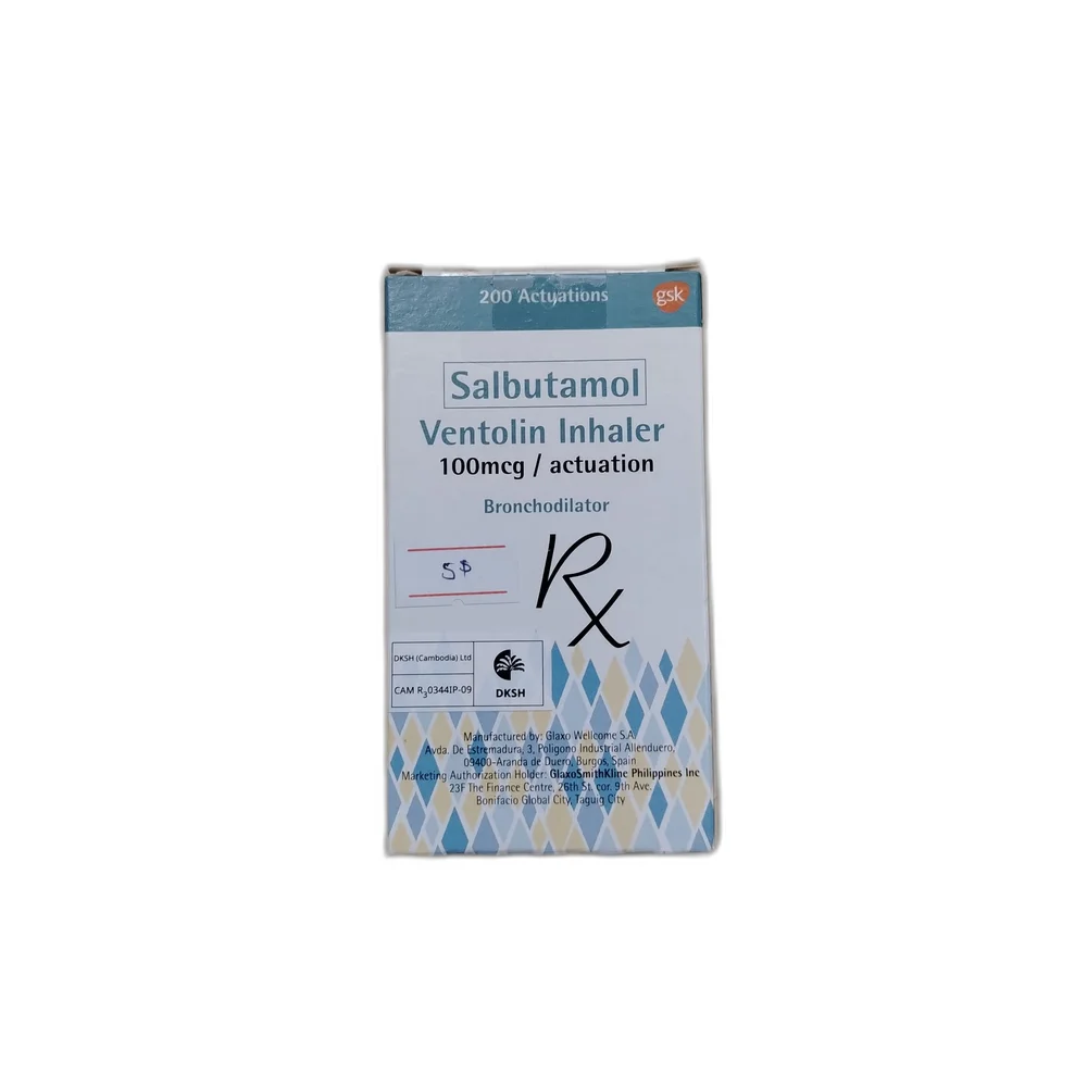 Ventolin Inhaler — available at pharmacies in Cambodia on PharmKulen