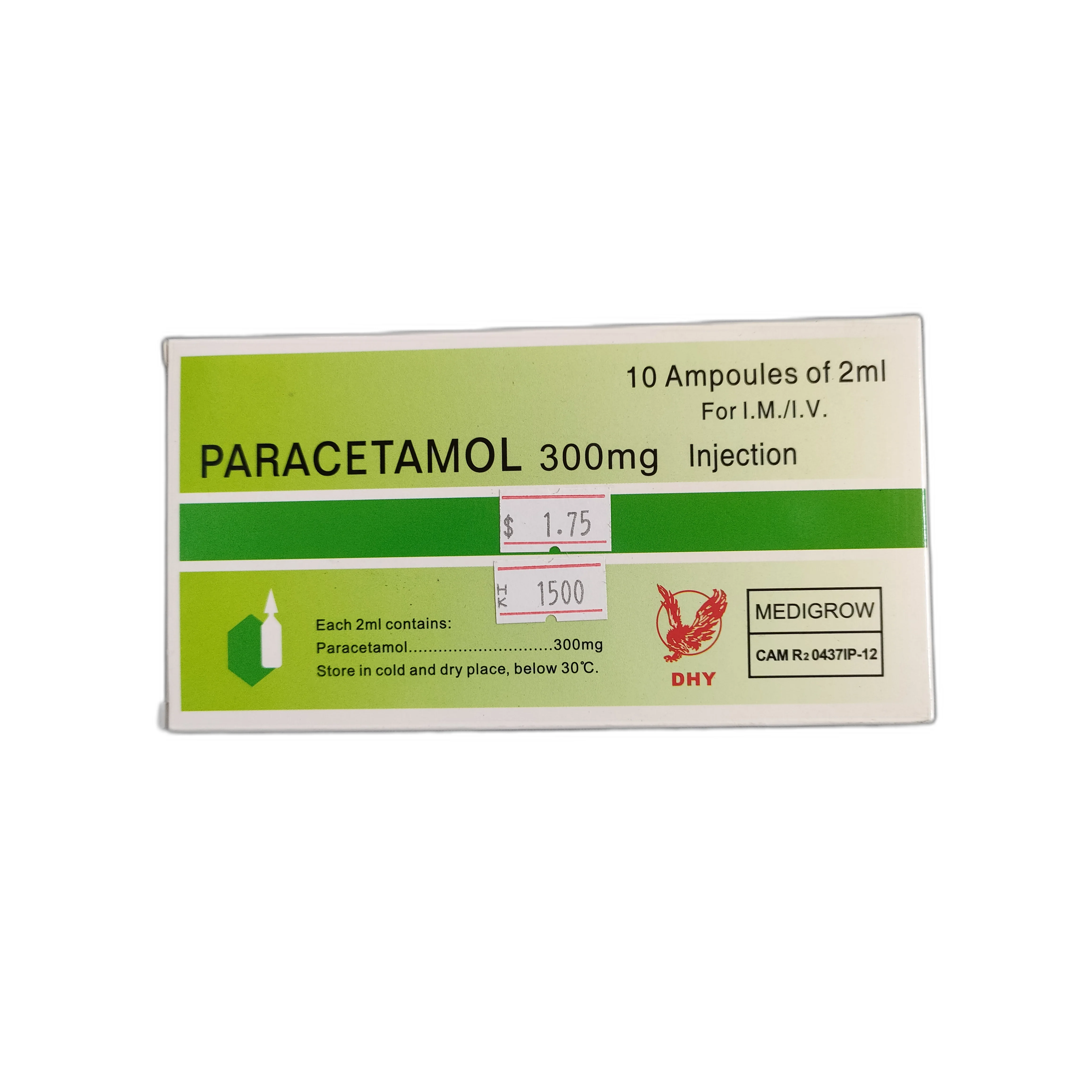 Paracetamol 300mg Injection — available at pharmacies in Cambodia on PharmKulen