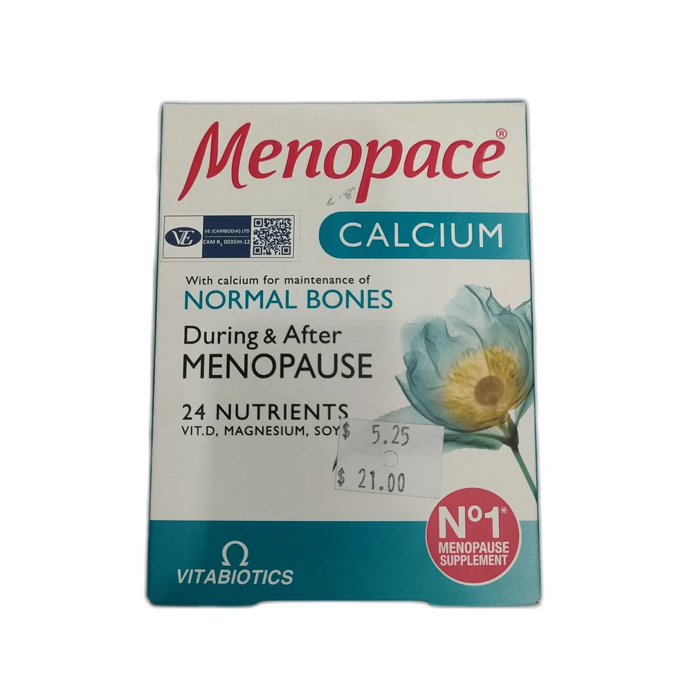 Menopace Calcium — available at pharmacies in Cambodia on PharmKulen