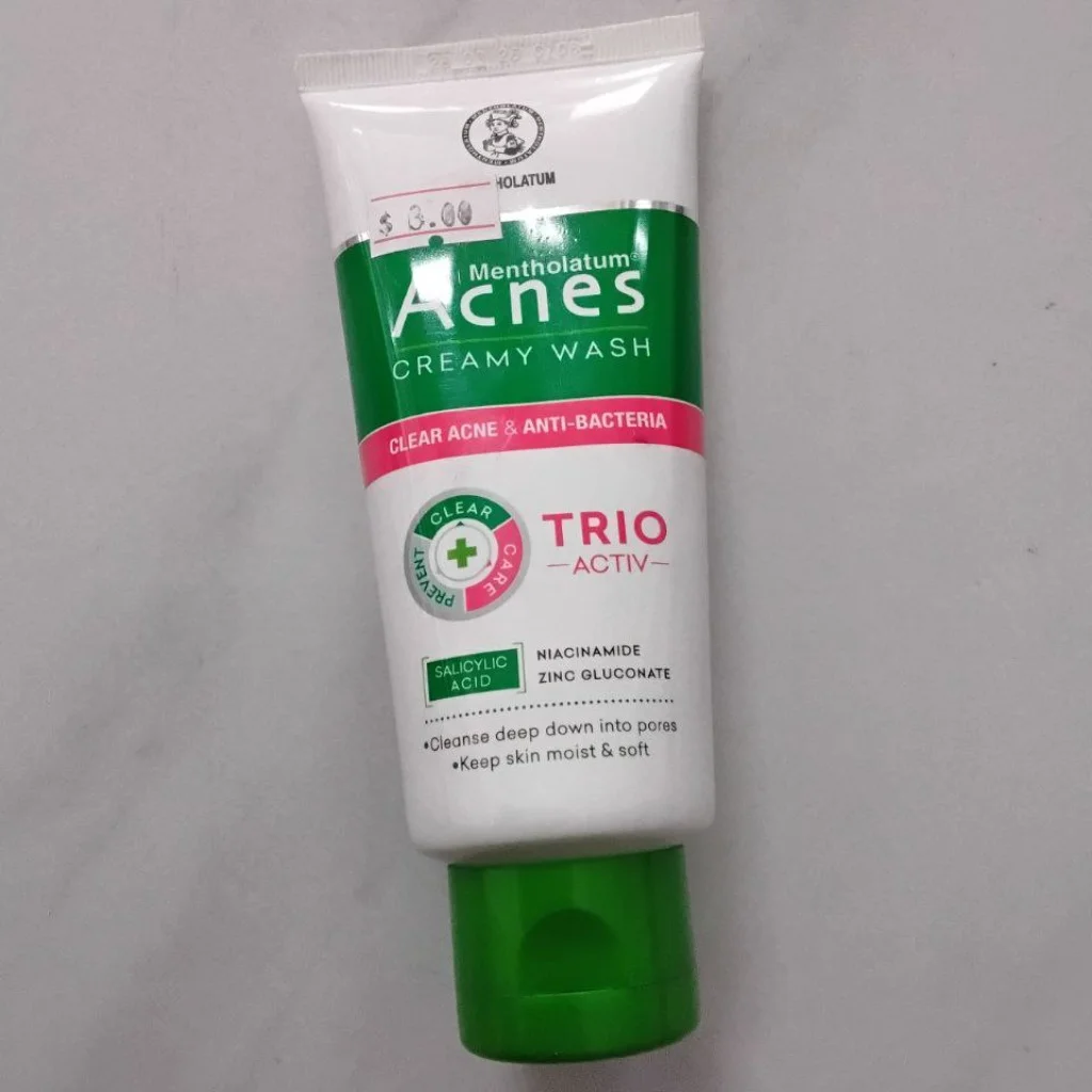 Mentholatum Acnes Creamy Wash (Trio-Activ) — available at pharmacies in Cambodia on PharmKulen