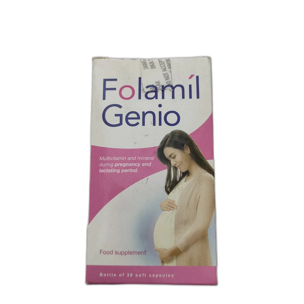 Folamil Genio — available at pharmacies in Cambodia on PharmKulen