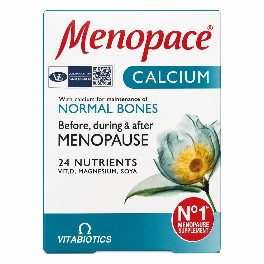 Menopace Calcium — available at pharmacies in Cambodia on PharmKulen