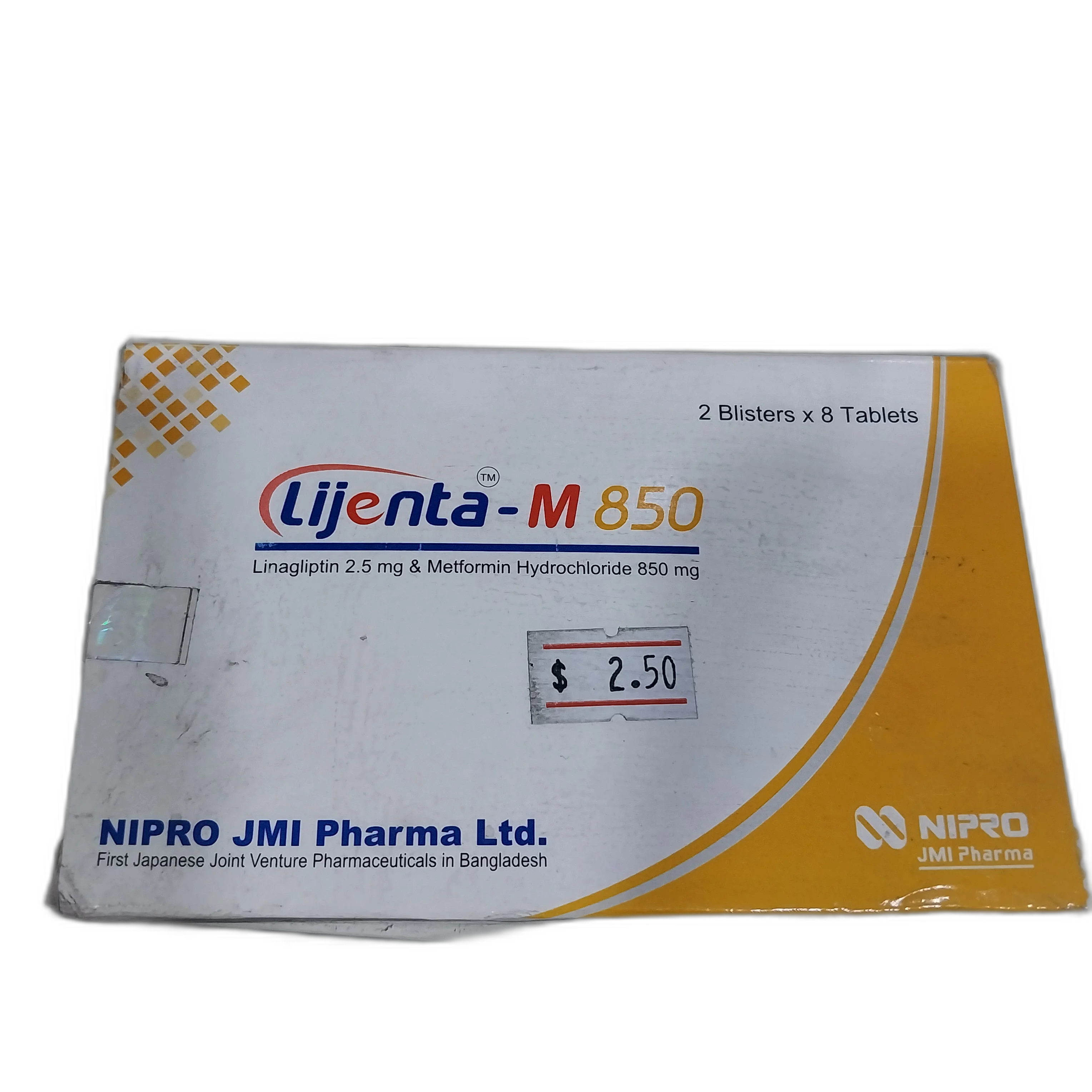 Lijenta-M 850 — available at pharmacies in Cambodia on PharmKulen
