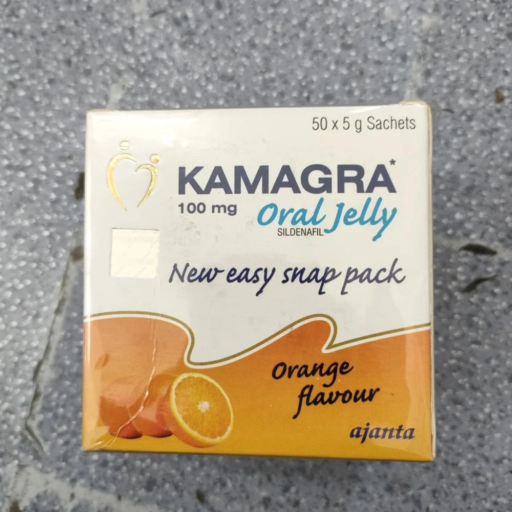 Kamagra 100 mg Oral Jelly (Orange Flavour) — available at pharmacies in Cambodia on PharmKulen