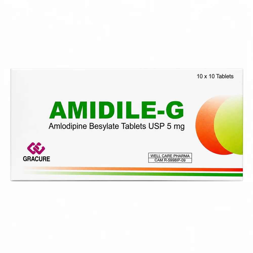 AMIDILE-G (Amlodipine Besylate Tablets 5 mg) — available at pharmacies in Cambodia on PharmKulen