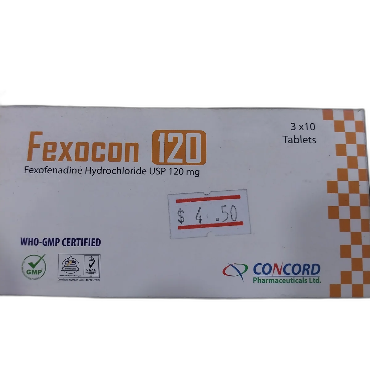 Fexocon 120 — available at pharmacies in Cambodia on PharmKulen